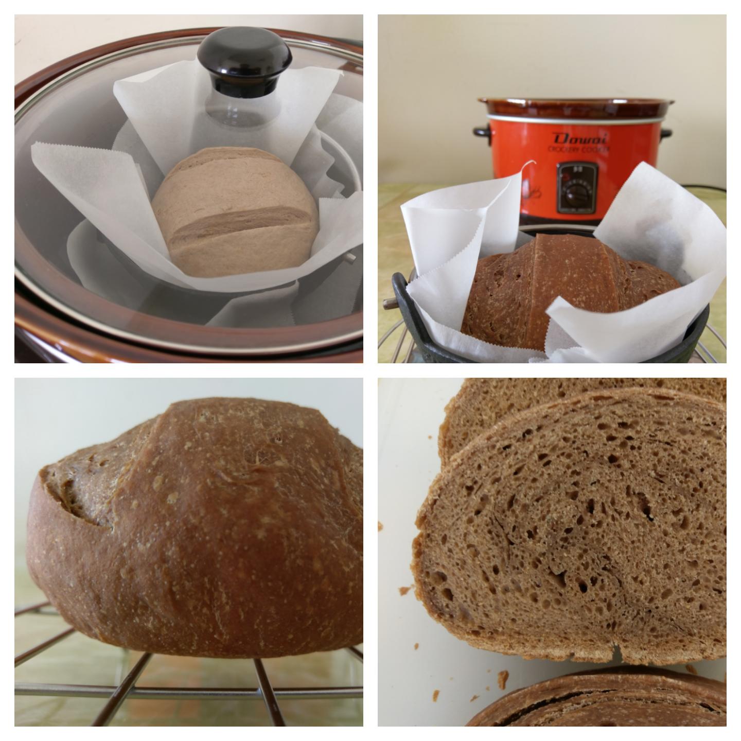 SlowCooker Bread, Part 2 noknead, 70 whole wheat (link to recipe