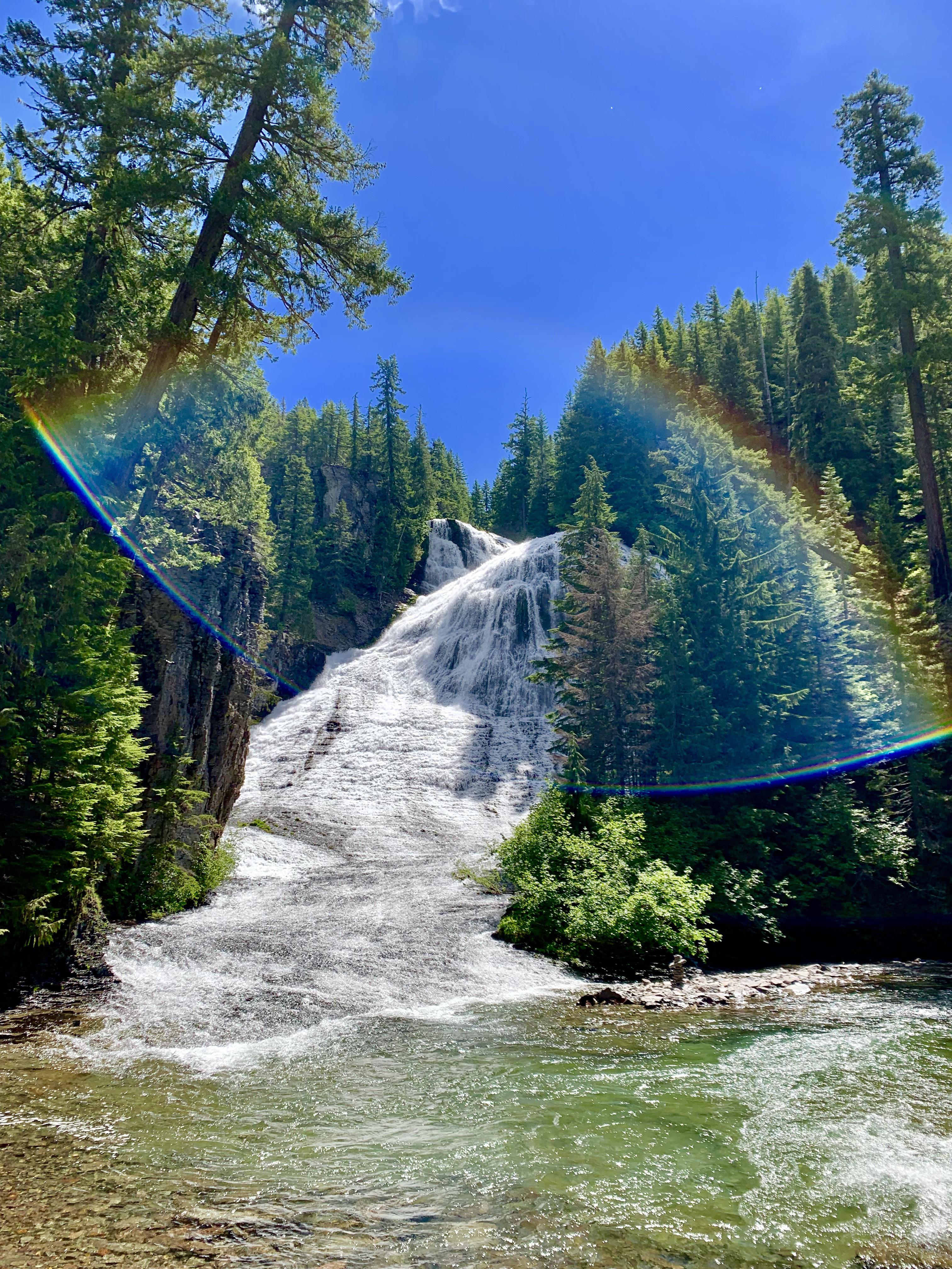 A beautiful hidden waterfall in Gifford Pinchot National Forest. Taken