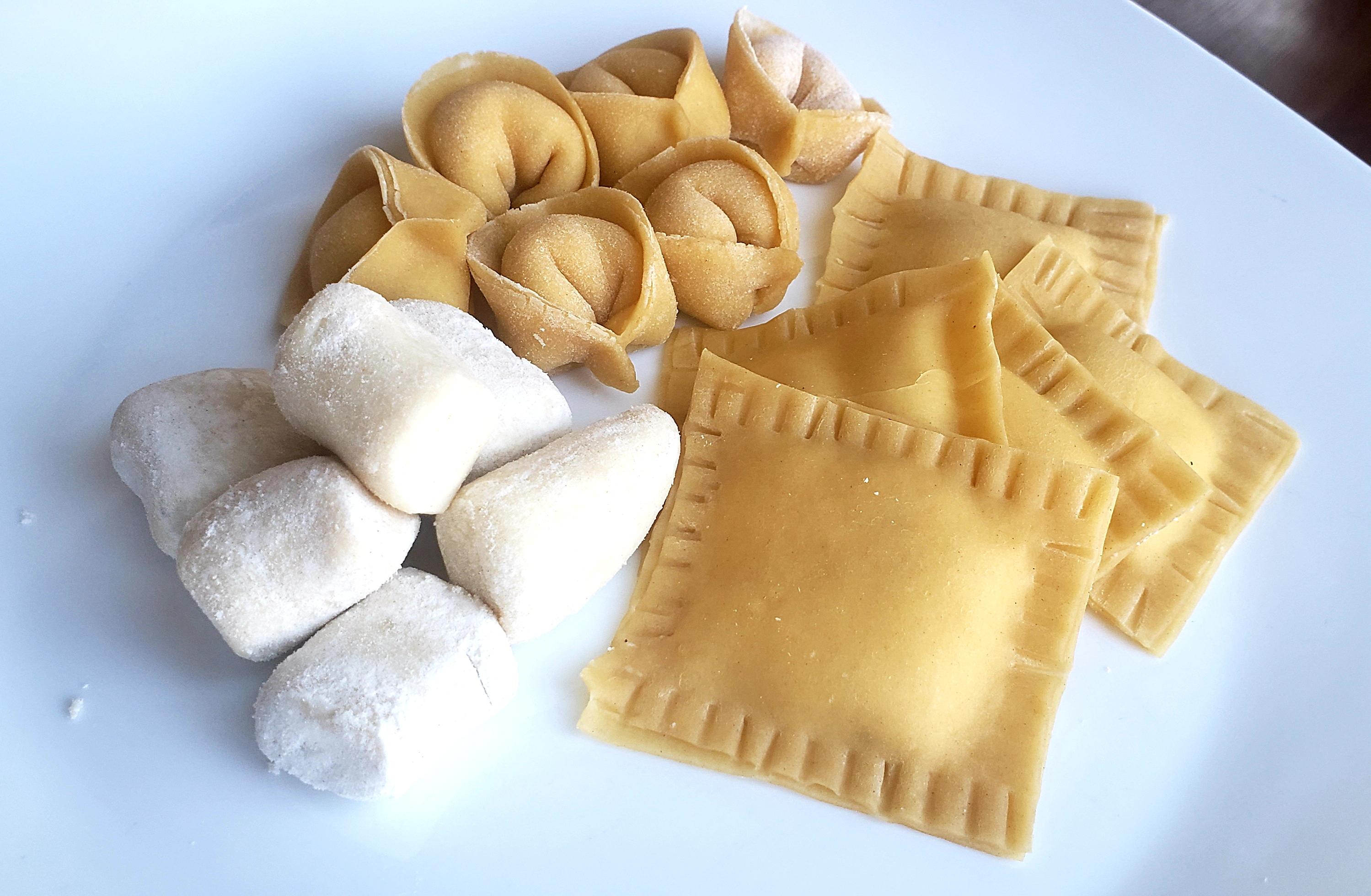 Gnocchi, Ravioli, and Tortellini. First time doing filled pastas. More