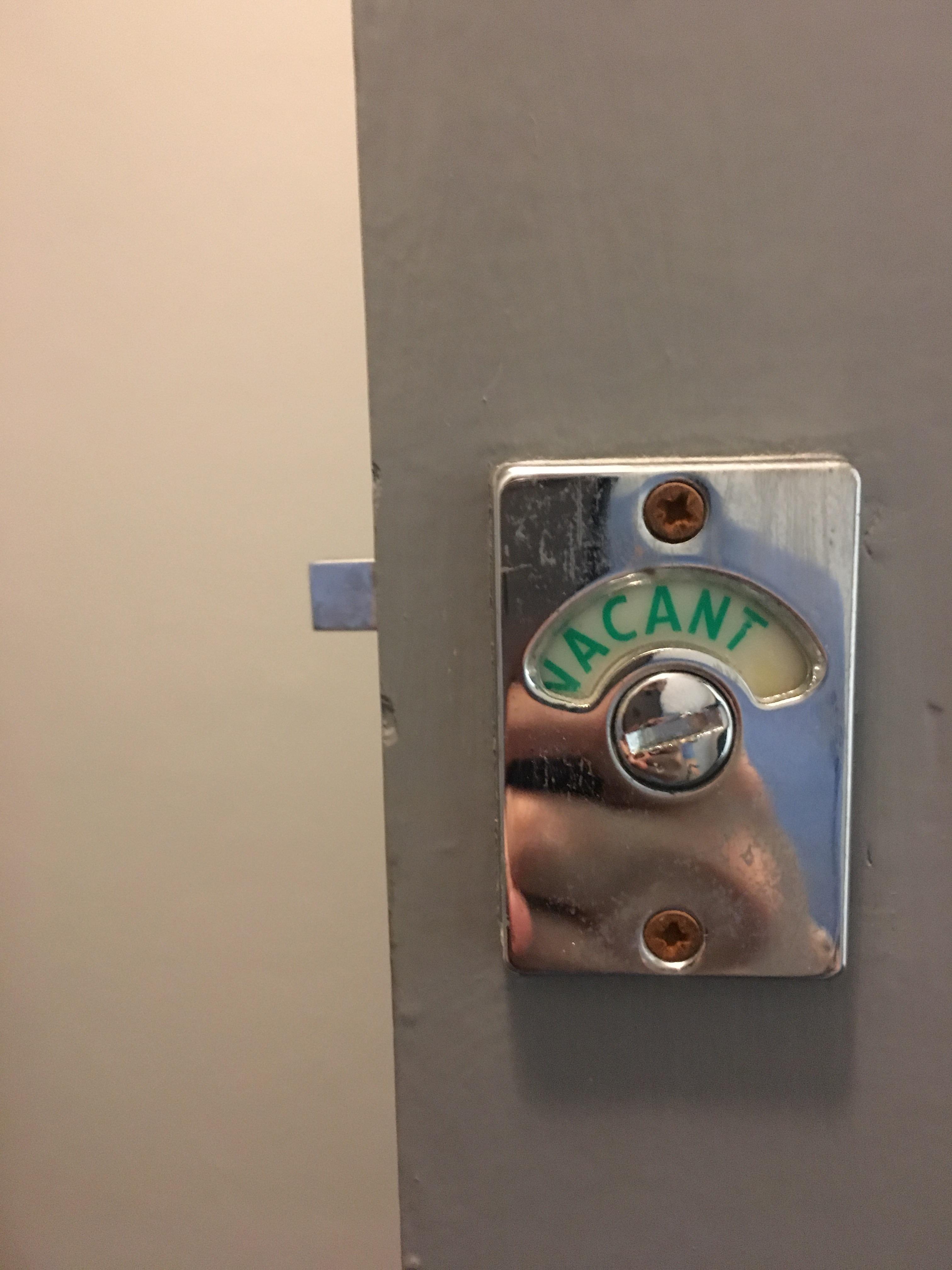 My work "fixed" the toilet door lock and now it says vacant when locked