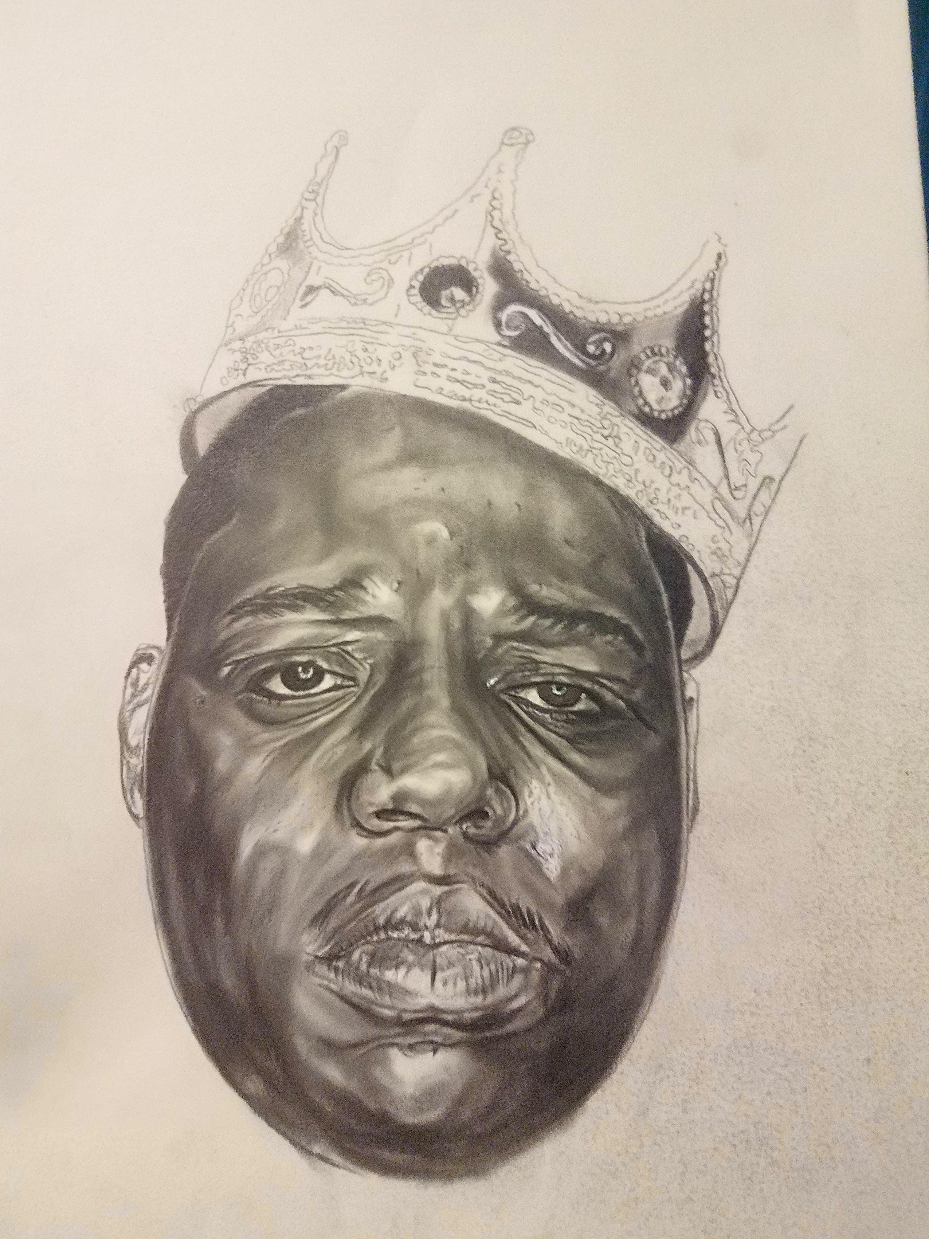 Notorious B.I.G work in progress 11.5"x 14" drawings