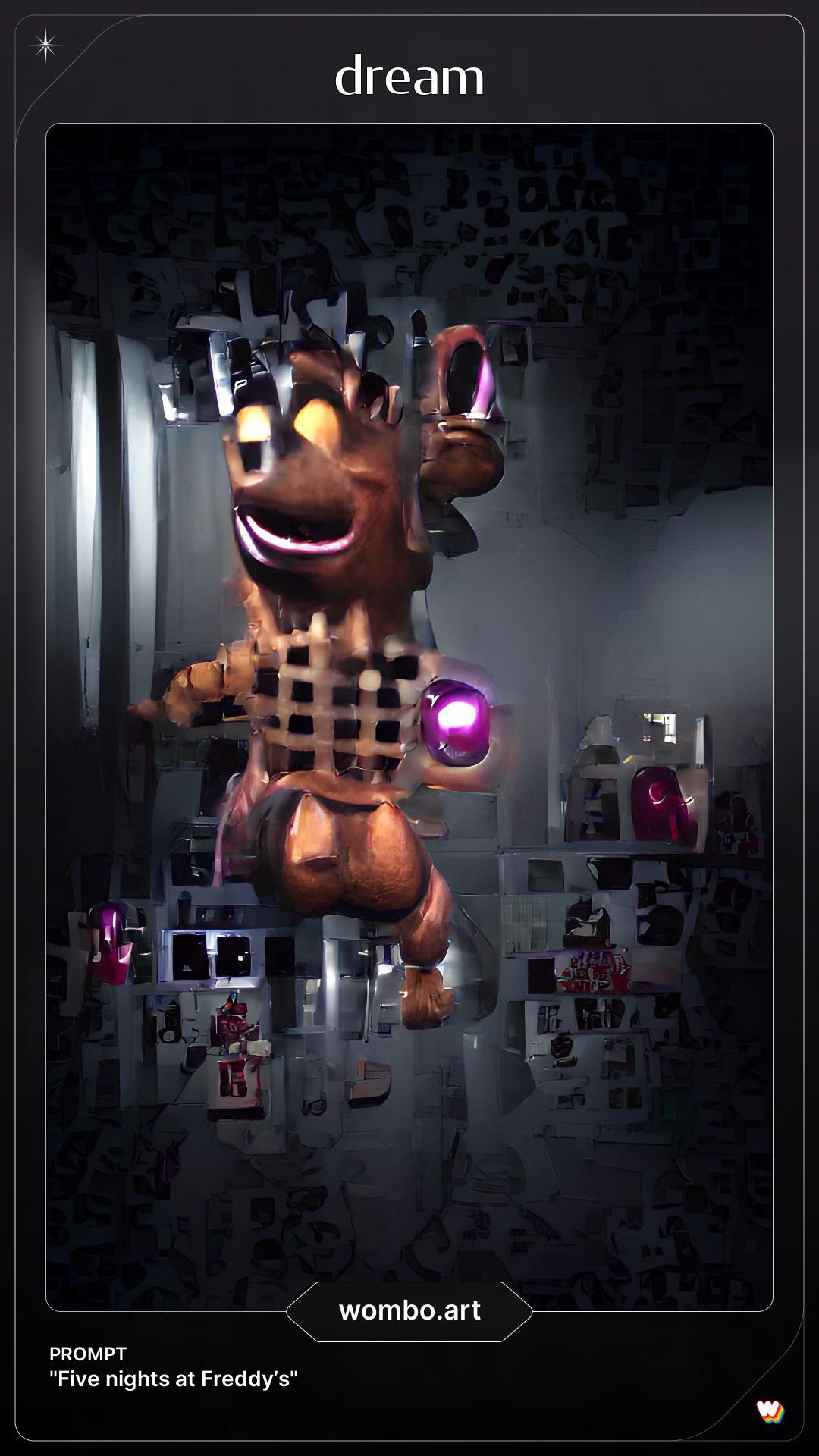 Had a creepy ass dream about fnaf and I had a ai describe what fnaf