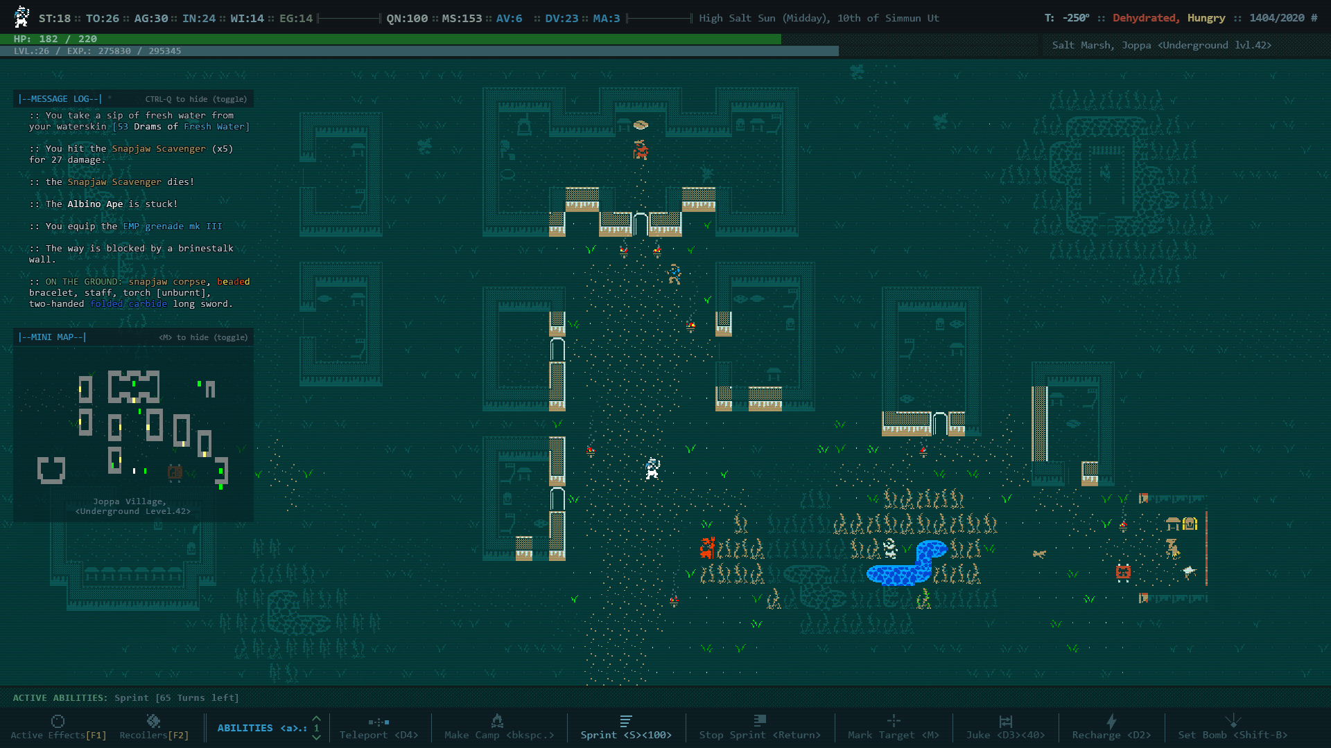 Caves Of Qud UI Design Part 1 Main HUD / Look at full screen on