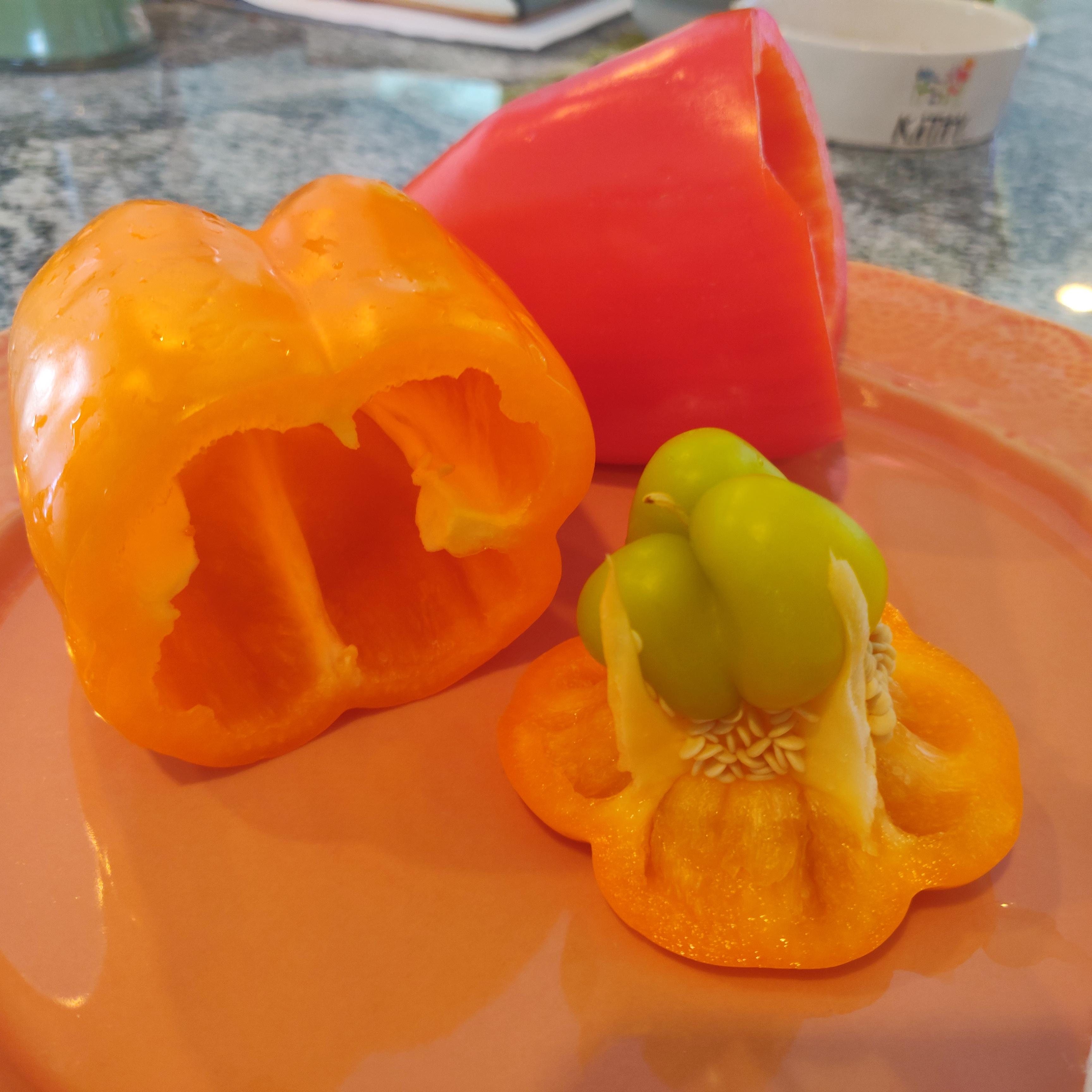 My bell pepper was pregnant with a baby bell pepper r/mildlyinteresting