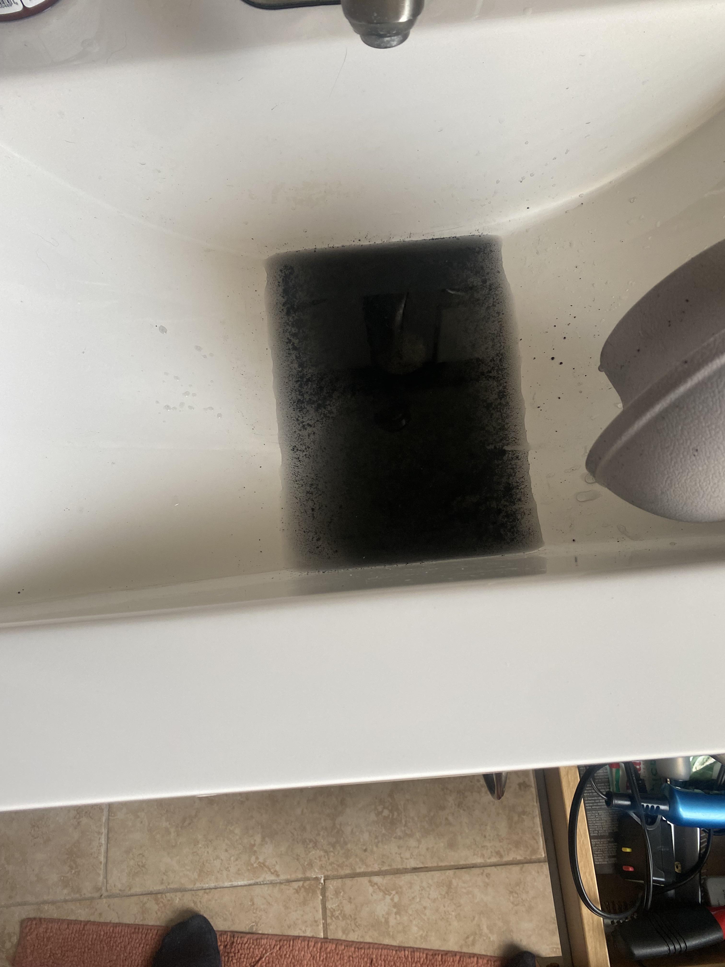 Bathroom sink clogged, then turned black. r/HomeMaintenance