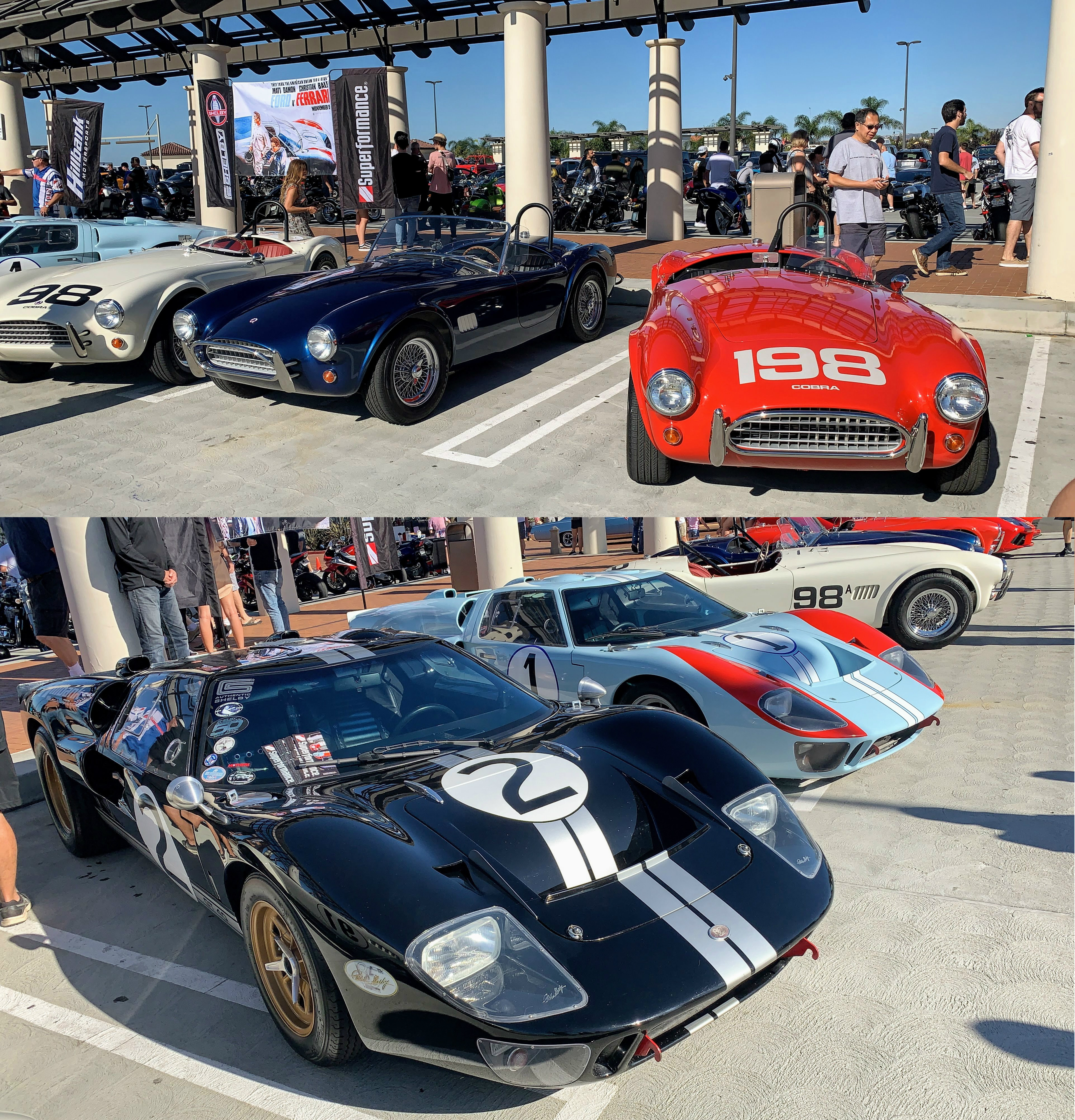 Replica cars used in the movie Ferrari vs Ford showed up at our Cars