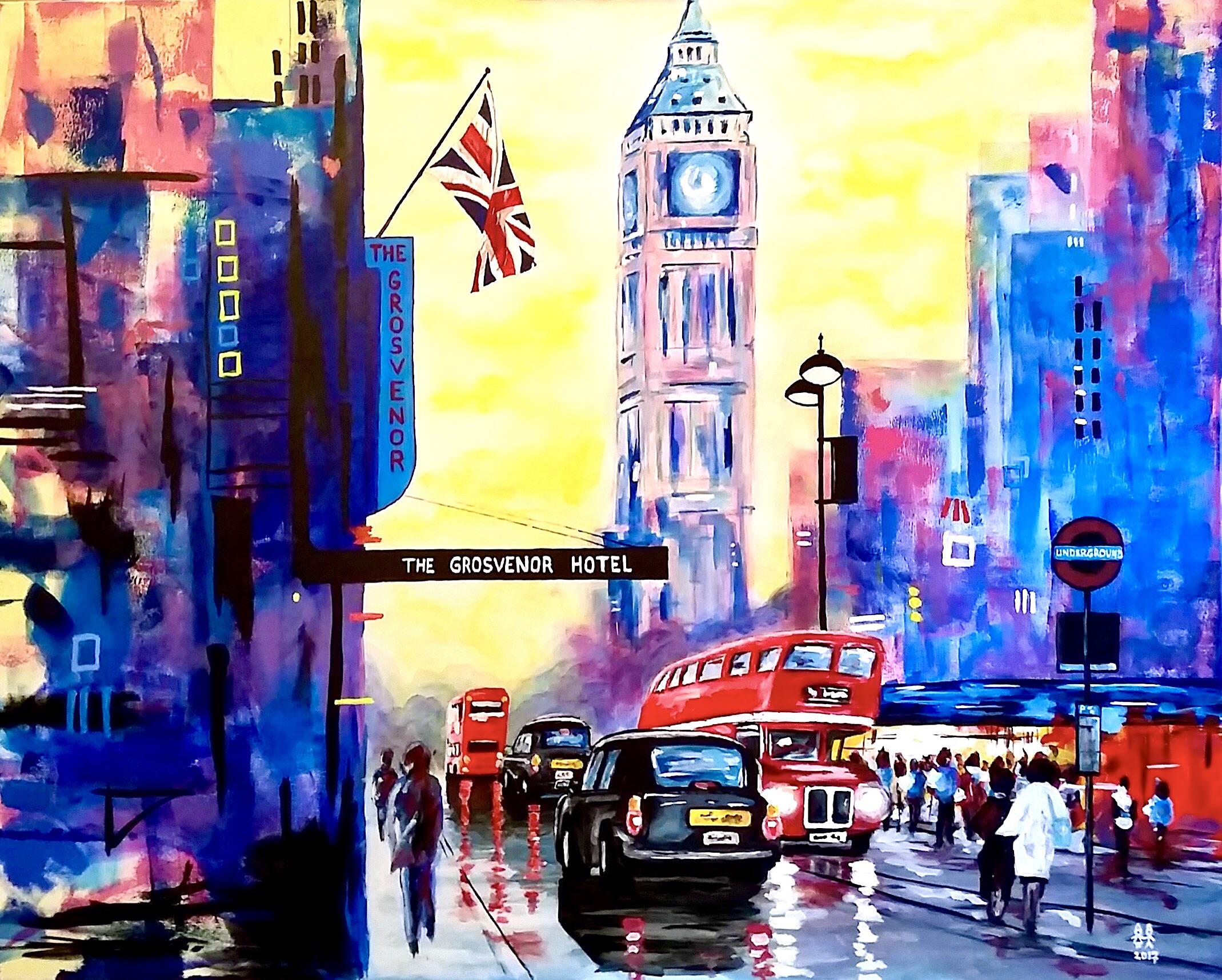 I did a painting of London with paint rollers. Any other iconic cities