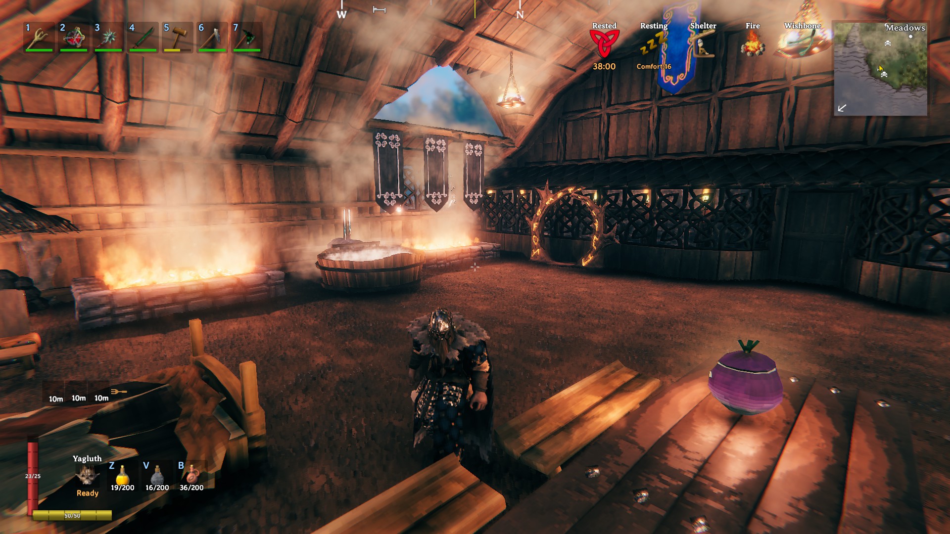 Created carpet using multiple Lox Rugs r/valheim