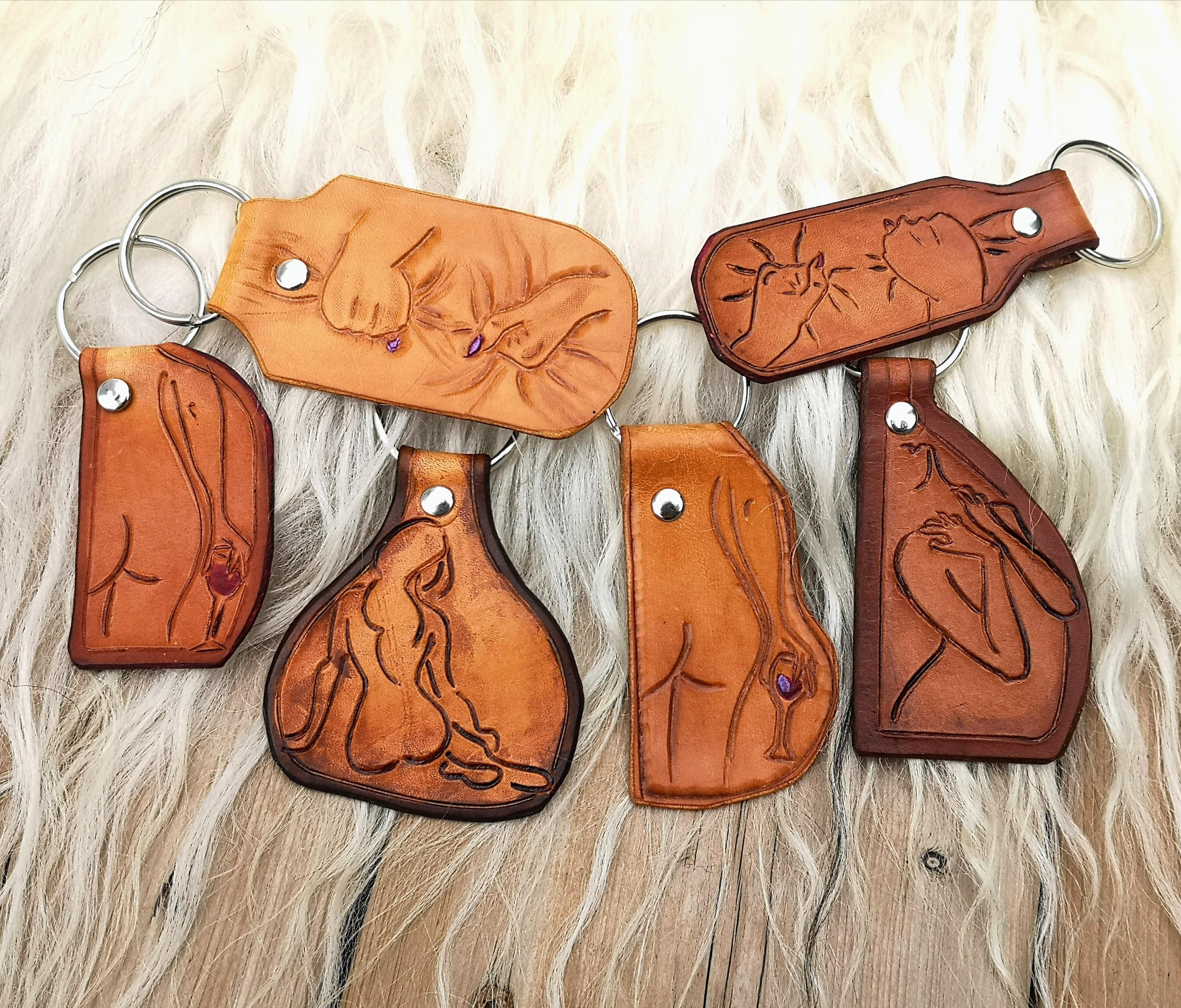 Spicy leather key fobs r/Leathercraft