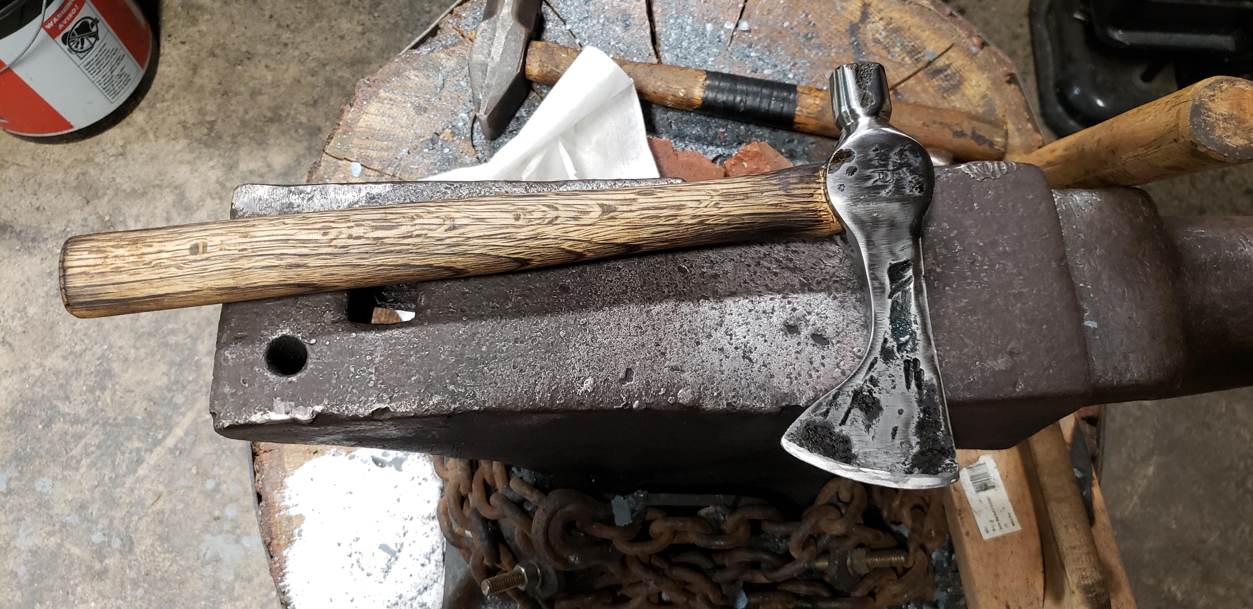 My first axe. Made from a Harbor Freight 32oz ball pein. r/Blacksmith