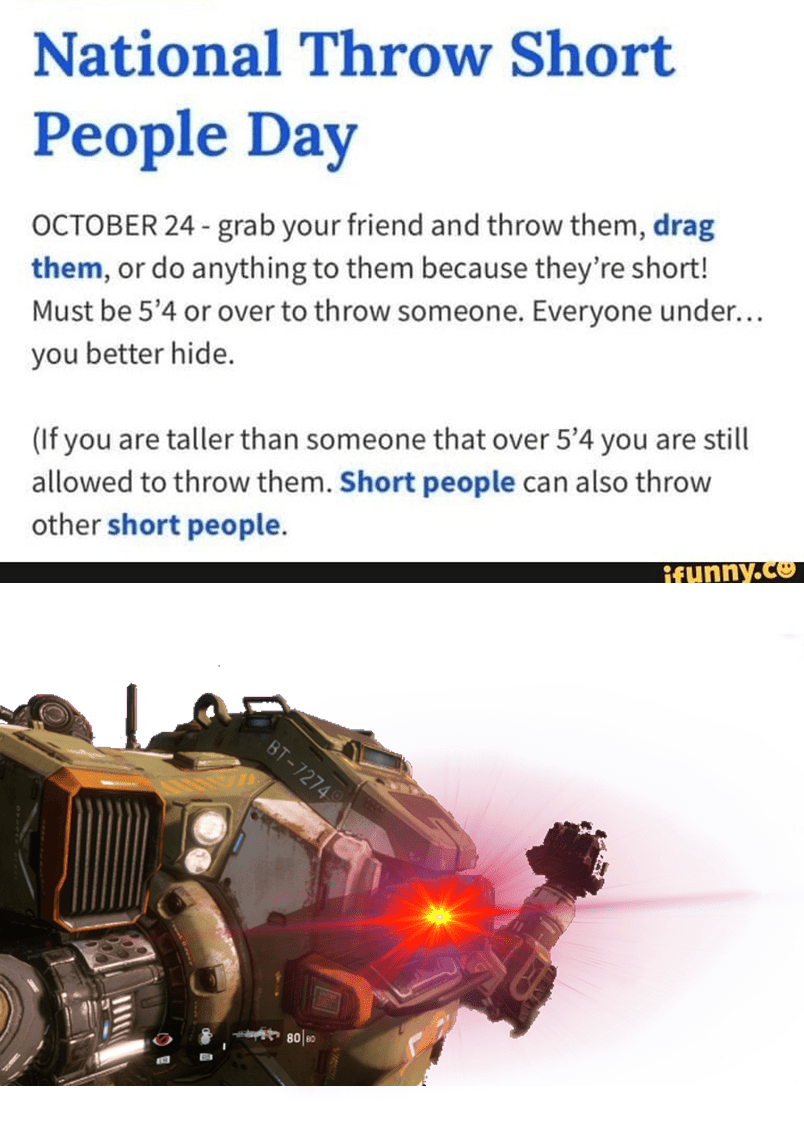 Throw short people day r/titanfall