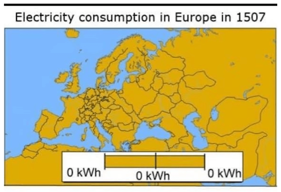 Electricity consumption in Europe in 1507 MapPorn