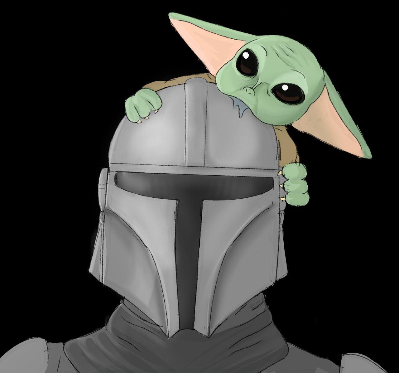 Mando and Baby Yoda r/StarWars