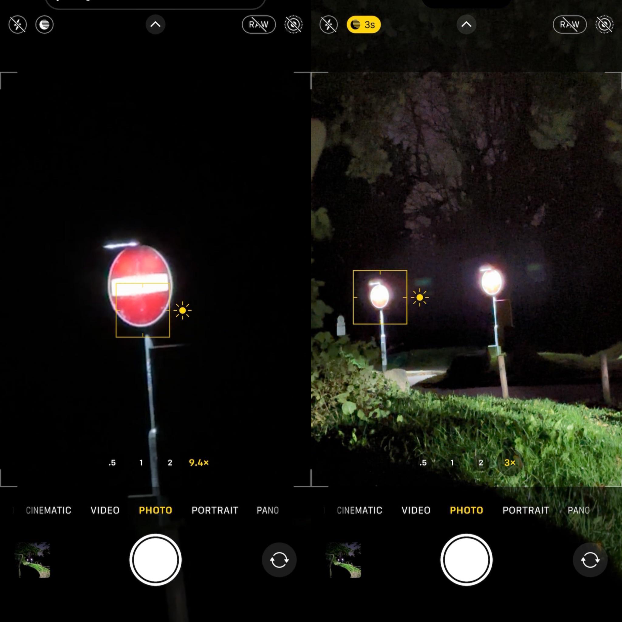 Underwhelmed by 14 pro max night time photography, can’t even focus on