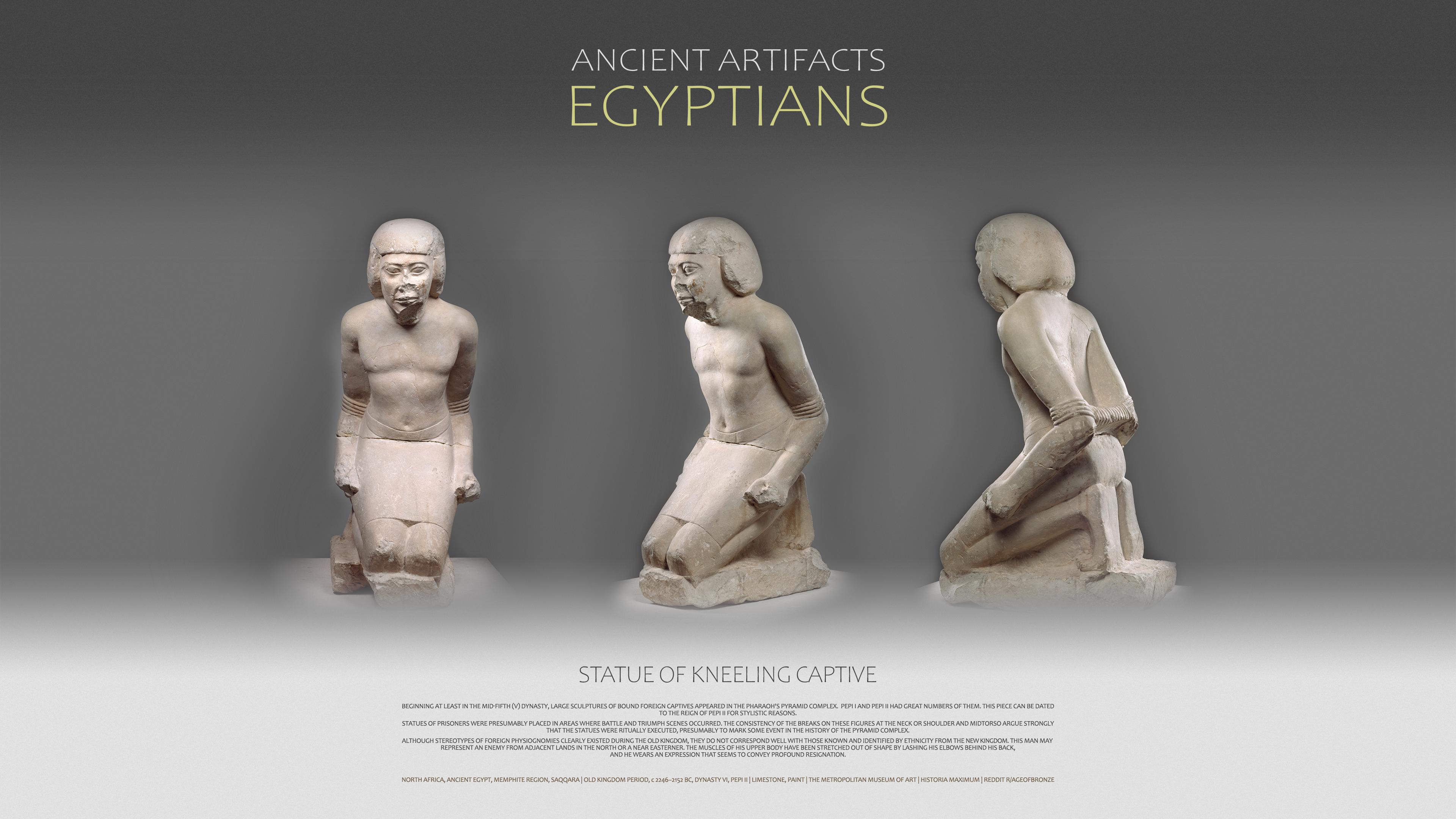 Statue of Kneeling Captive Ancient Egypt Old Kingdom period, 2246