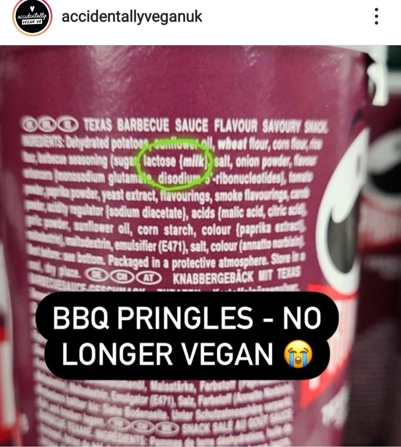 Those who like BBQ Pringles should be careful... r/vegan