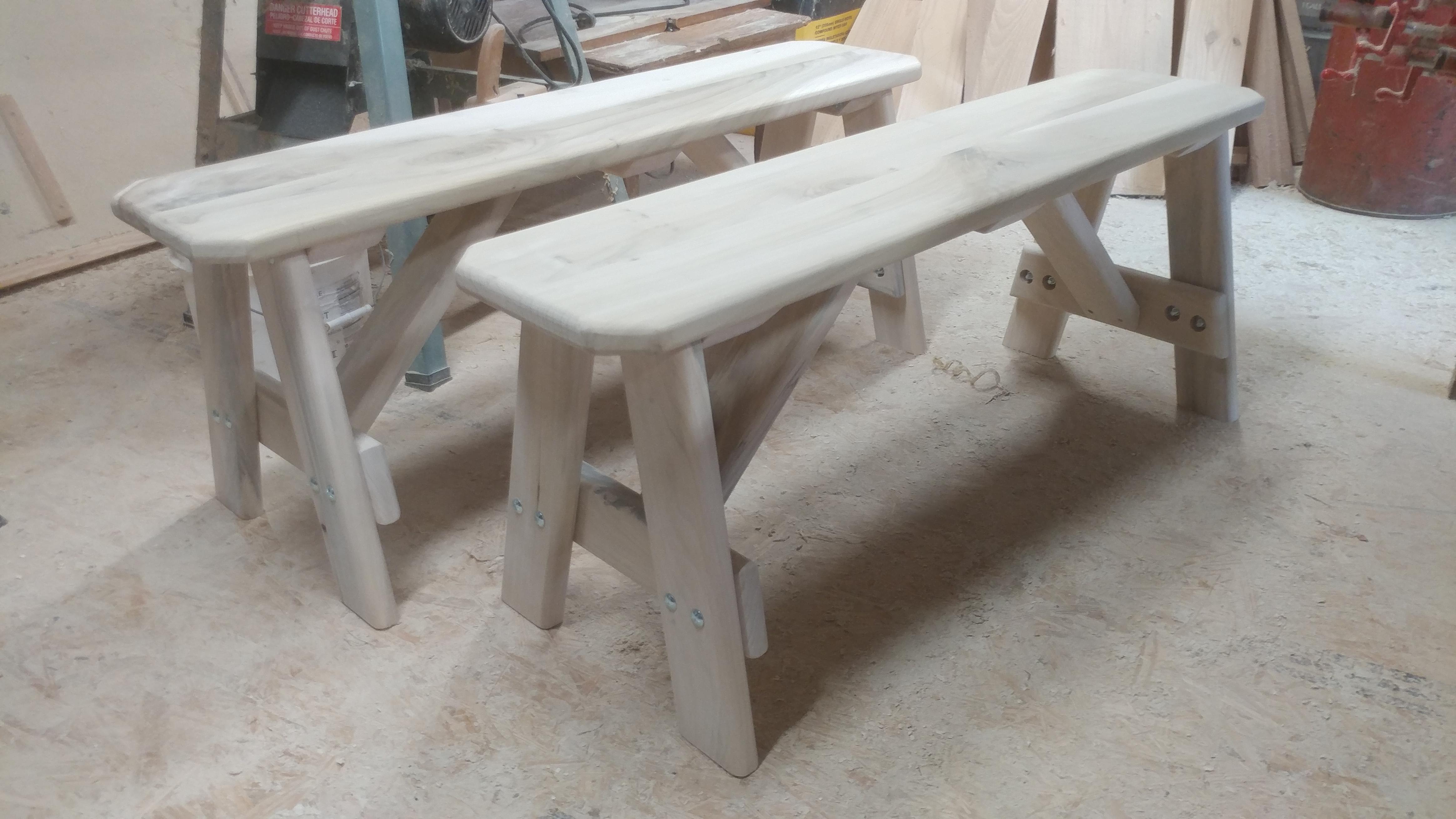 A matching pair of poplar benches r/woodworking