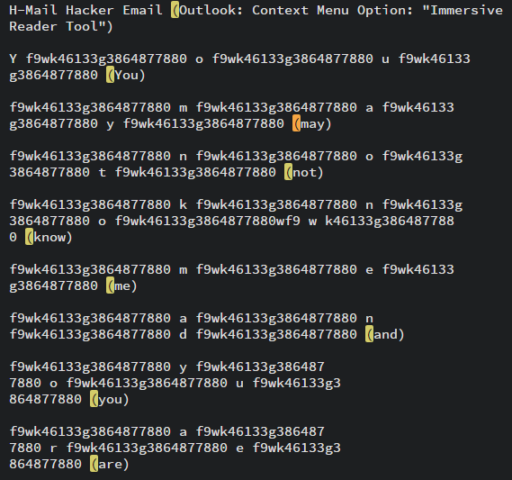 Copy/Paste of message from literal sender name 'Hacker' hacked
