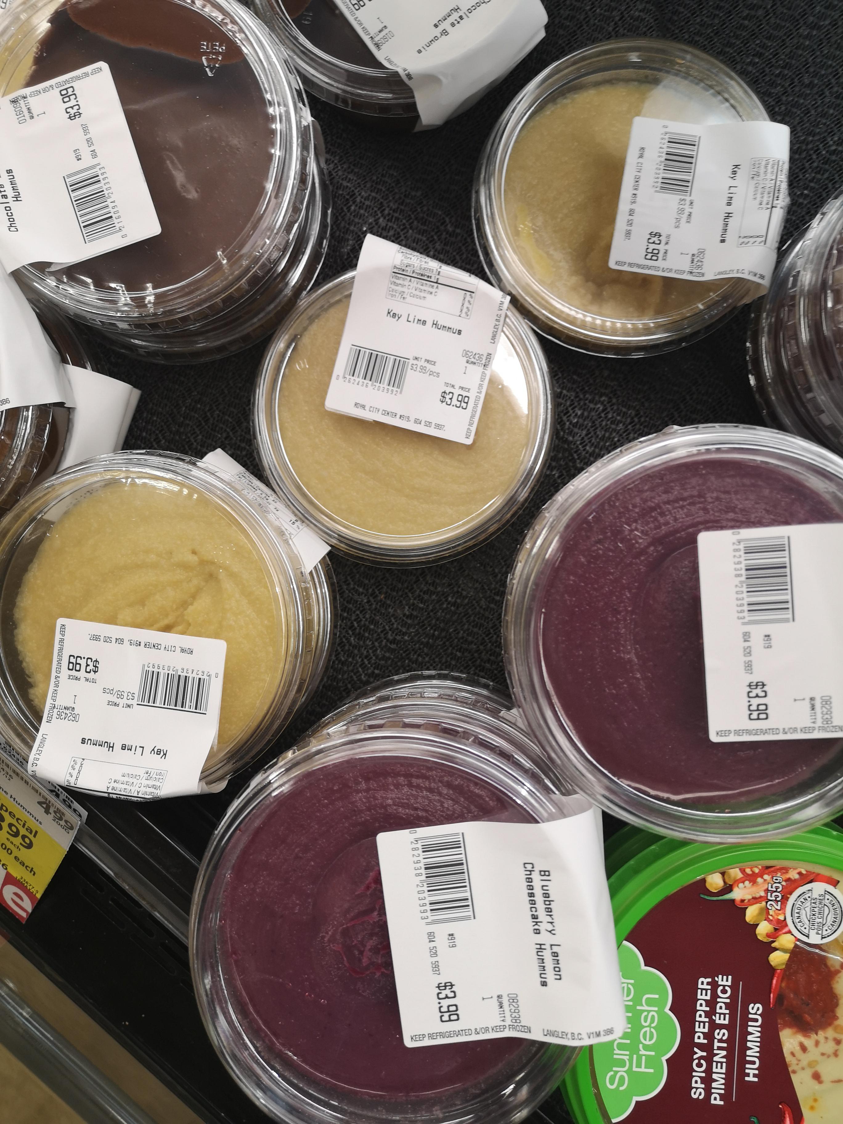 Supermarket near me now offering...umm...chocolate hummus, key lime