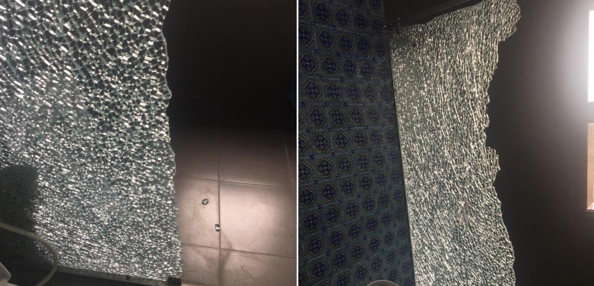 My bathroom glass exploded for no reason r/Wellthatsucks