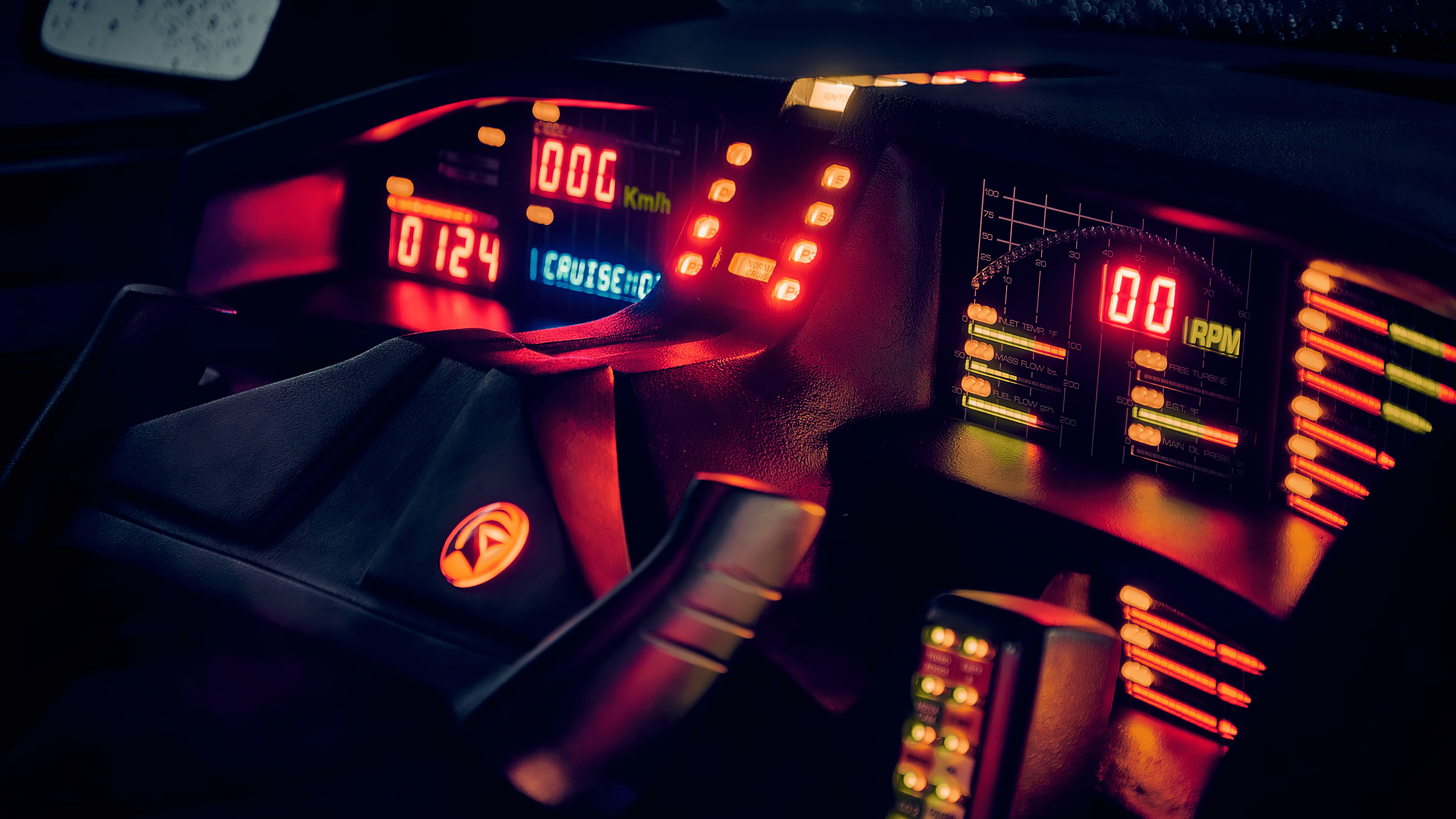 K.I.T.T. Neon Dashboard [3840x2160] r/outrun