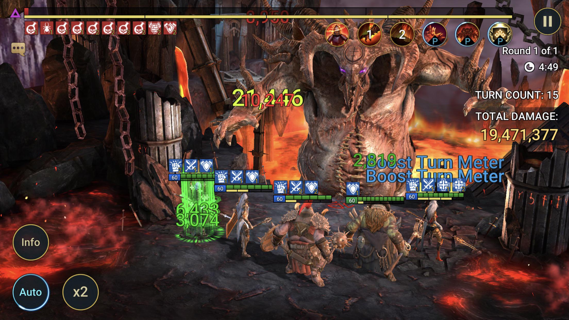 Heres a challenge. How fast can u kill the Easy CB? As in 19.116 M damage. Mine is 15 turns