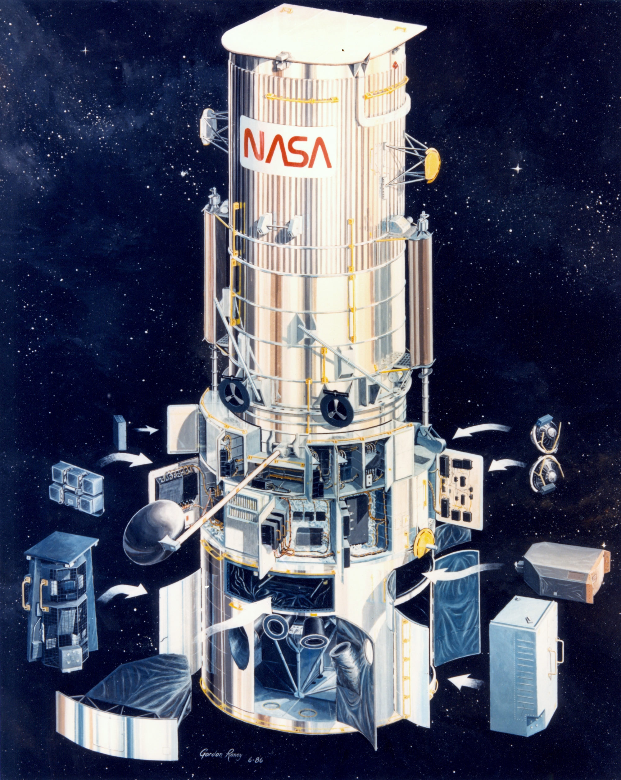 "Designing A Telescope For Repair In Space" 1986 NASA concept art for