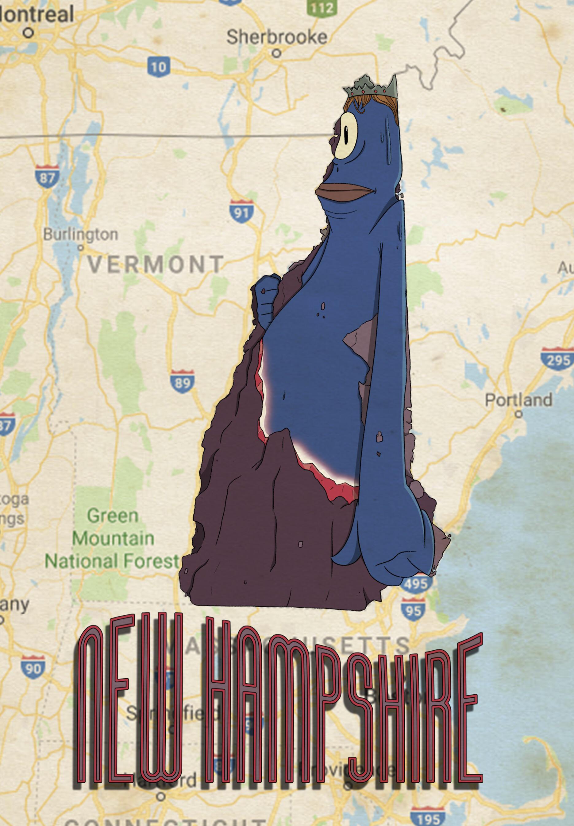 Been turning states into weird creatures, here’s New Hampshire! r