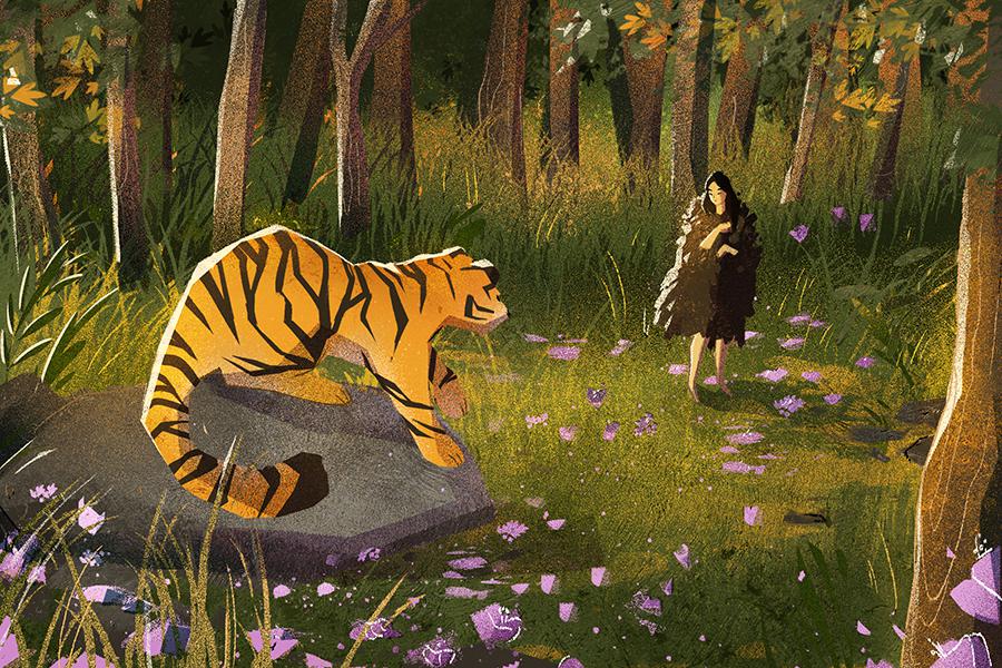 Korean Mythology Illustration of The Creation Myth of Korea, Ungnyeo