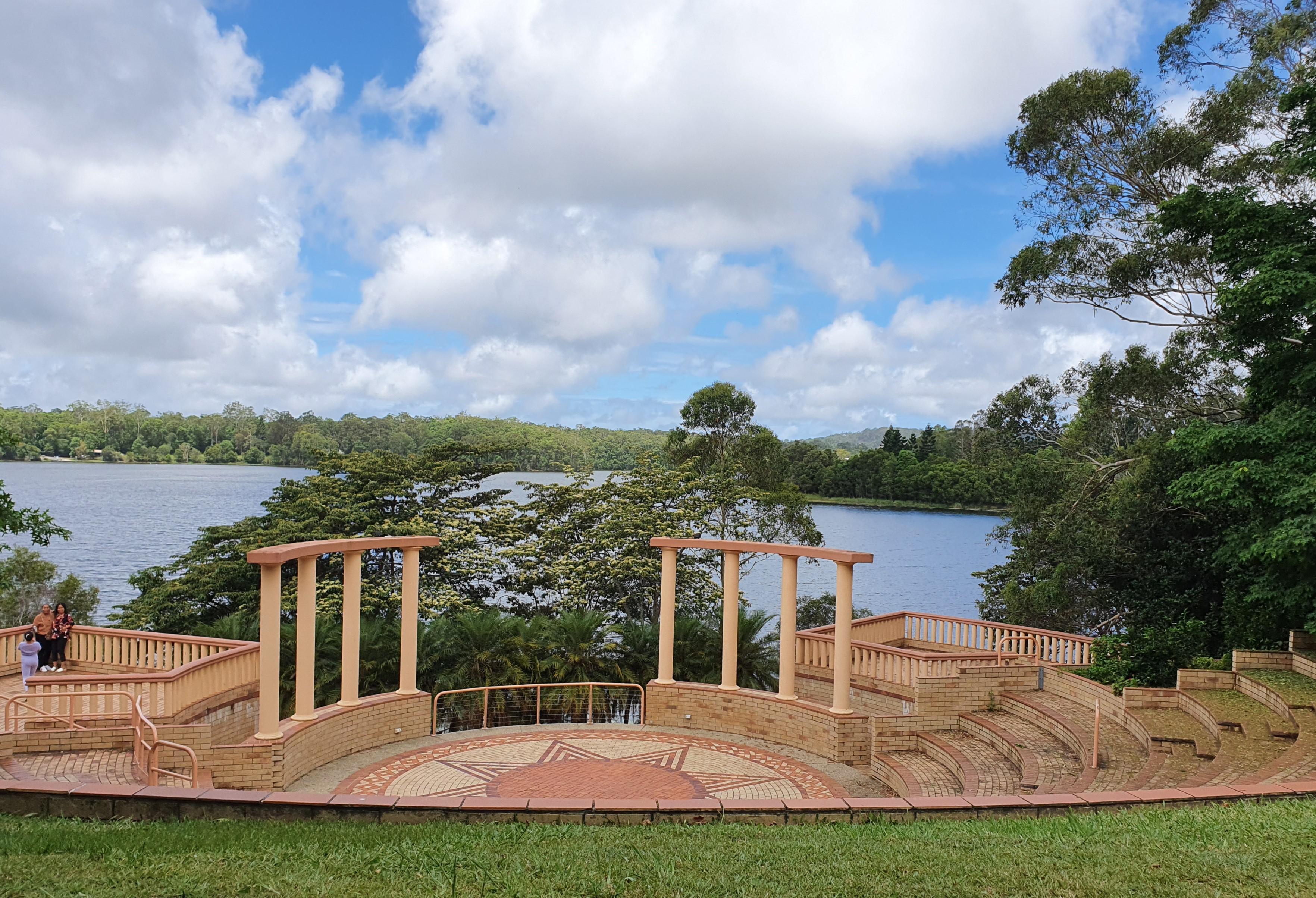 Peaceful scenery after a summer storm at the Noosa Botanical Gardens in