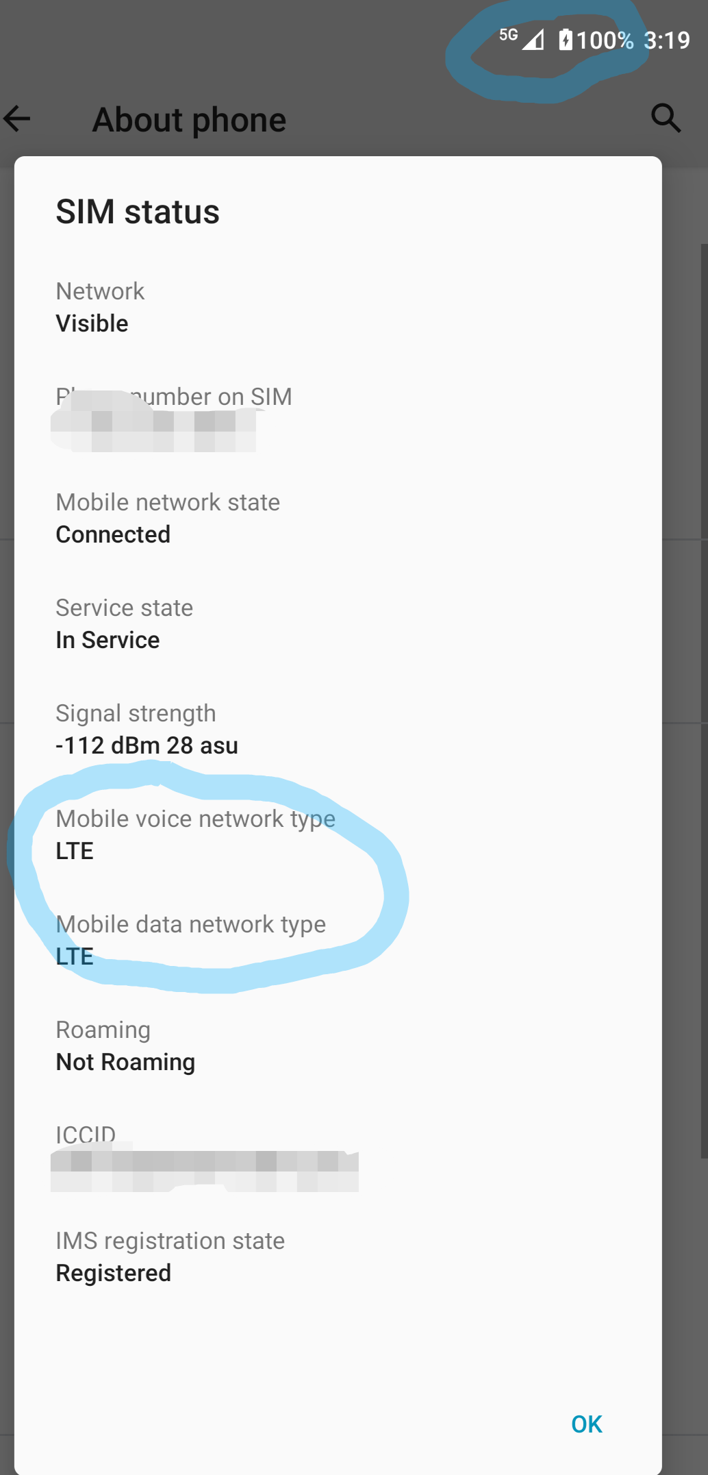 Moto G Stylus 5G 5G Symbol locked to LTE Speeds. The phone works for calls, texts, and data on