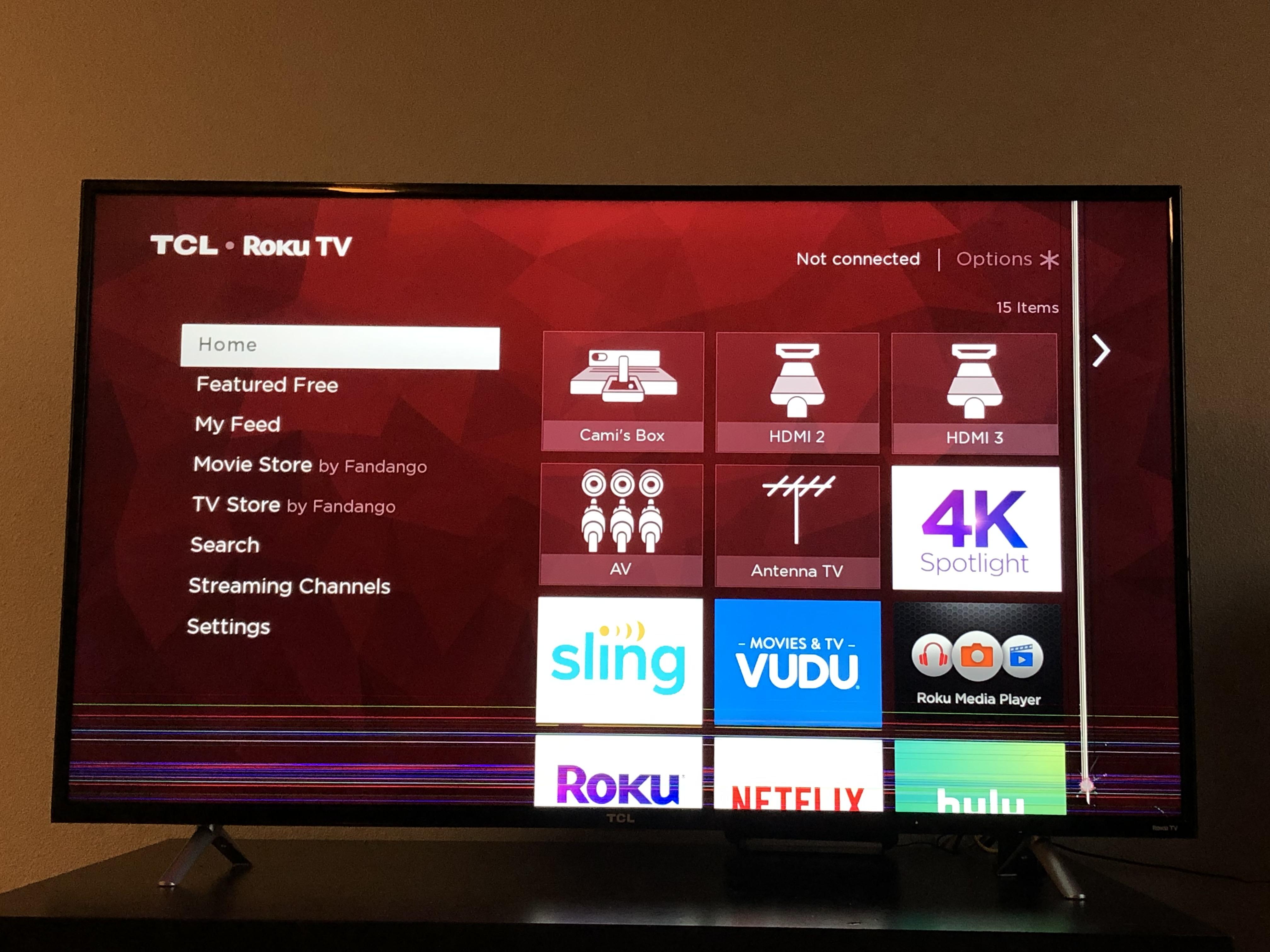 After driving all day to find a cheap used tv, we found a nice 55” for