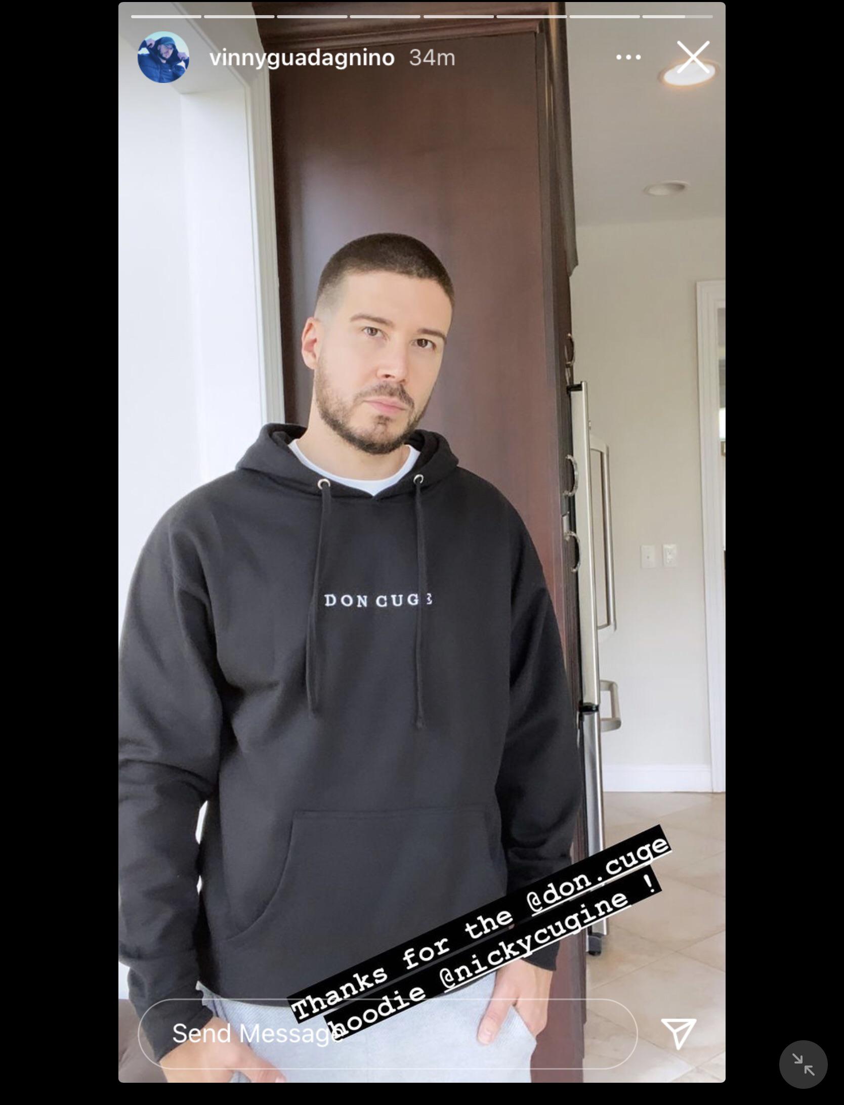 Vinny supporting Nicky Cugine clothing line r/DoubleShotatLove