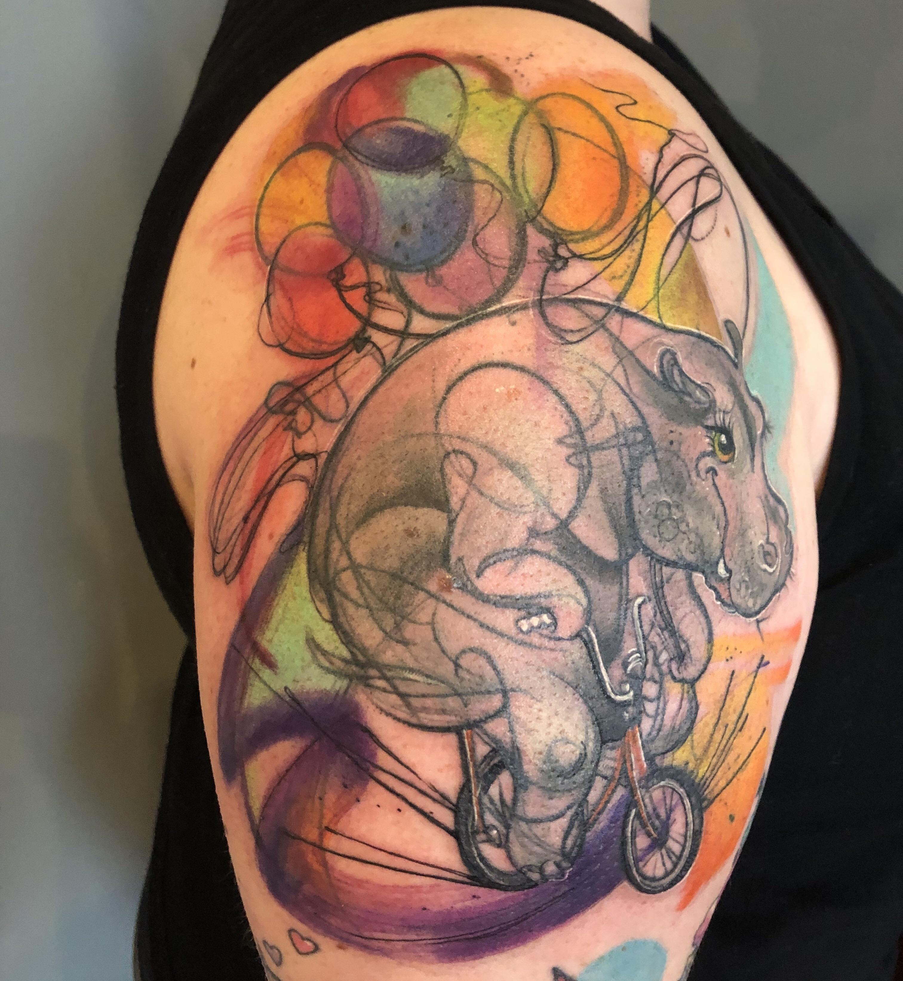 Hippo by Sara K at Parlour in Seattle tattoos