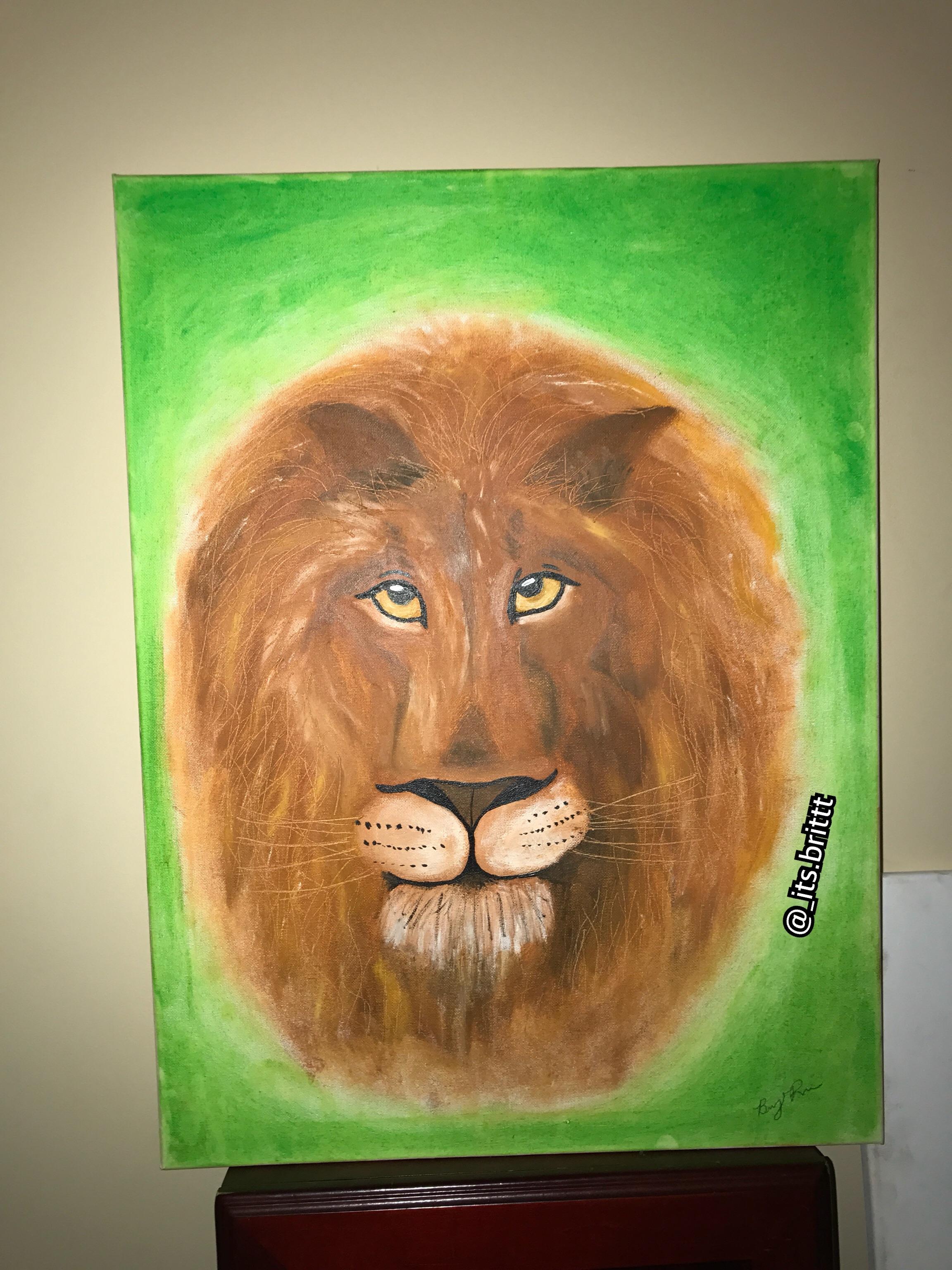 Lion Oil Painting 🦁 18 x 24 r/painting