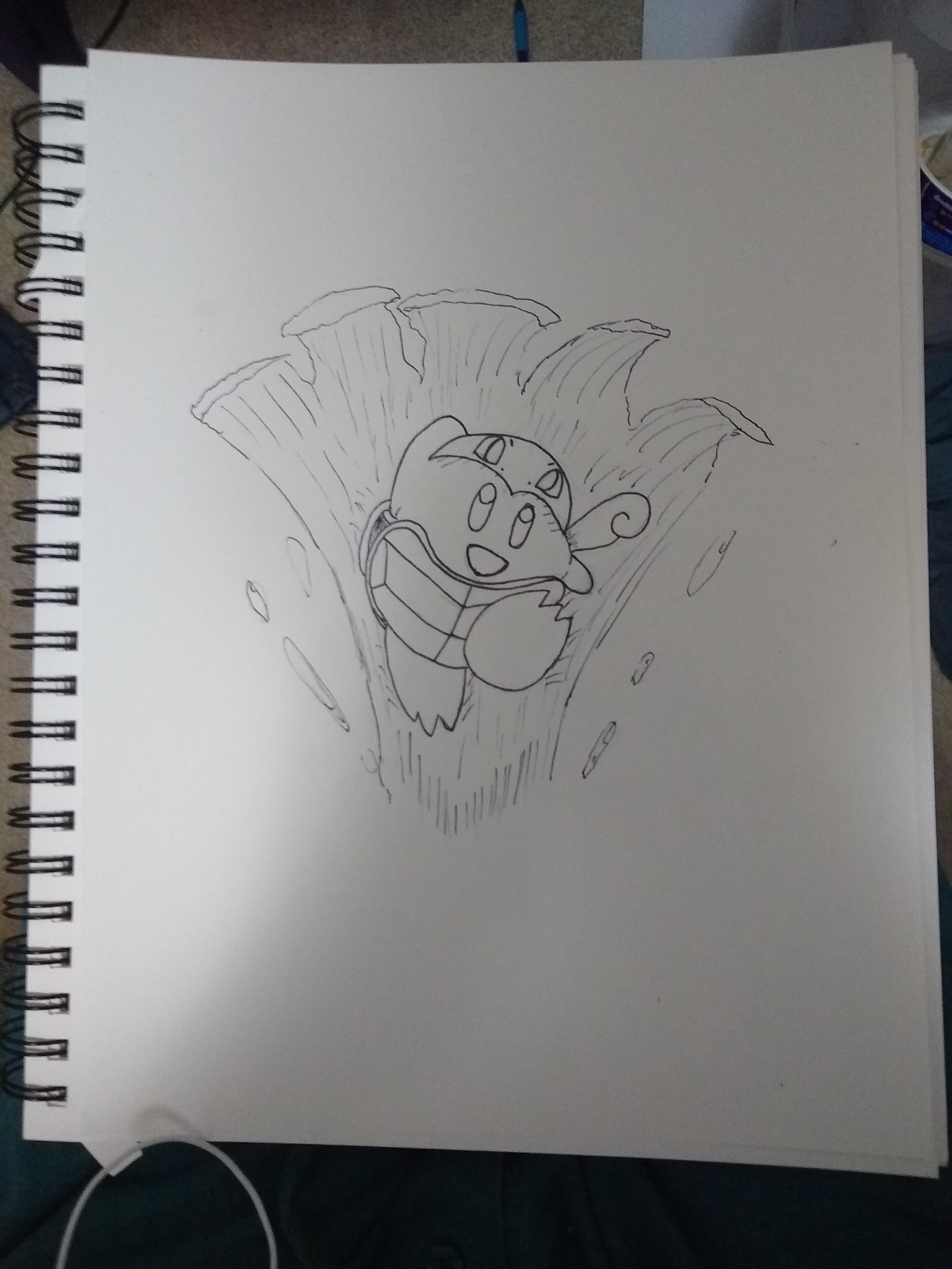 Here's a quick skecth of the tattoo commission wubby wanted. Ill
