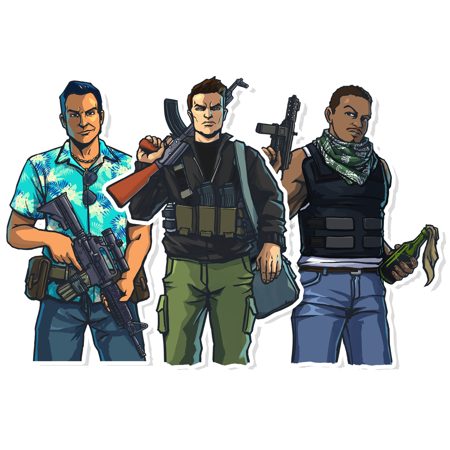 Made Some Grand Theft Auto Vinyl Stickers (available in my shop! Link in comments) r/stickers