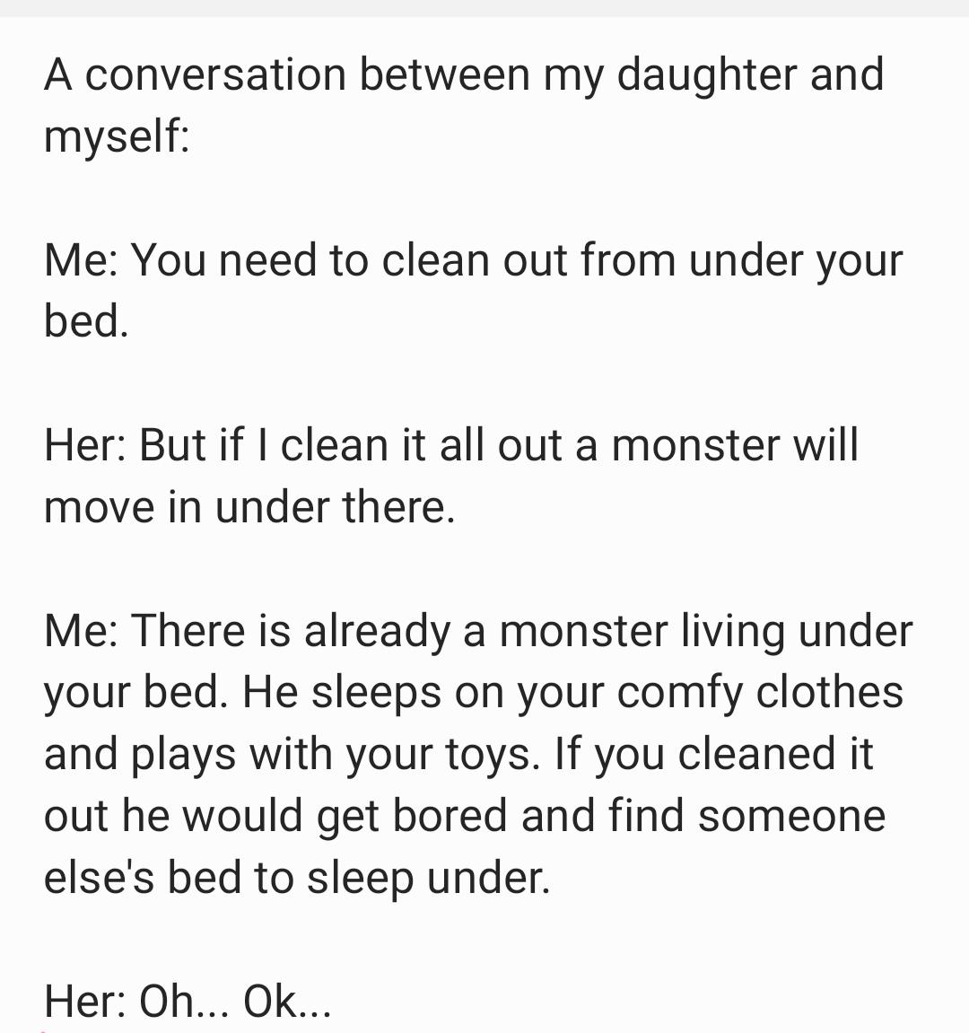 The monster under the bed r/KidsAreFuckingStupid