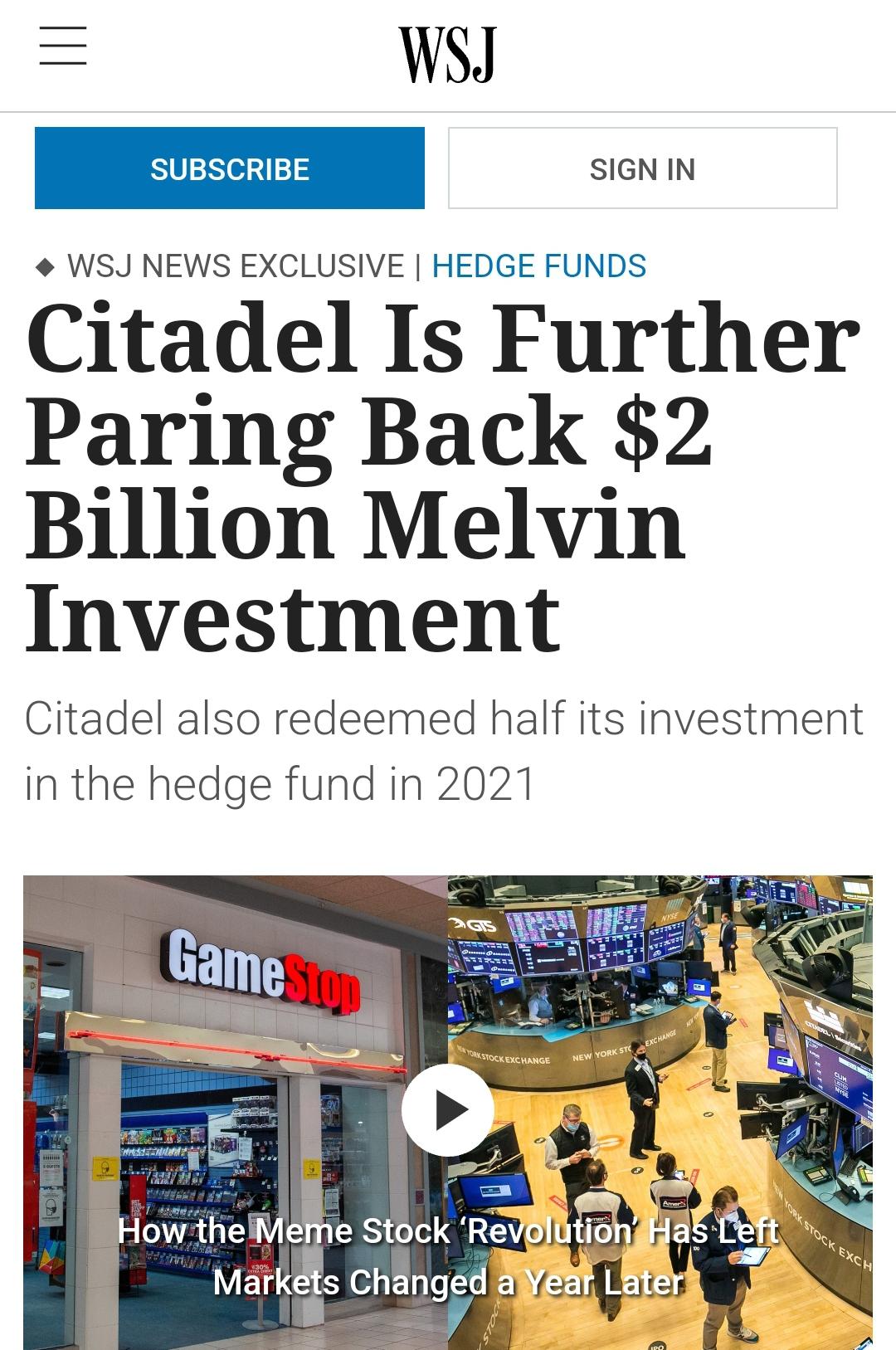 Citadel Takes 600 million dollar loan. Sound familiar? r/amcstock