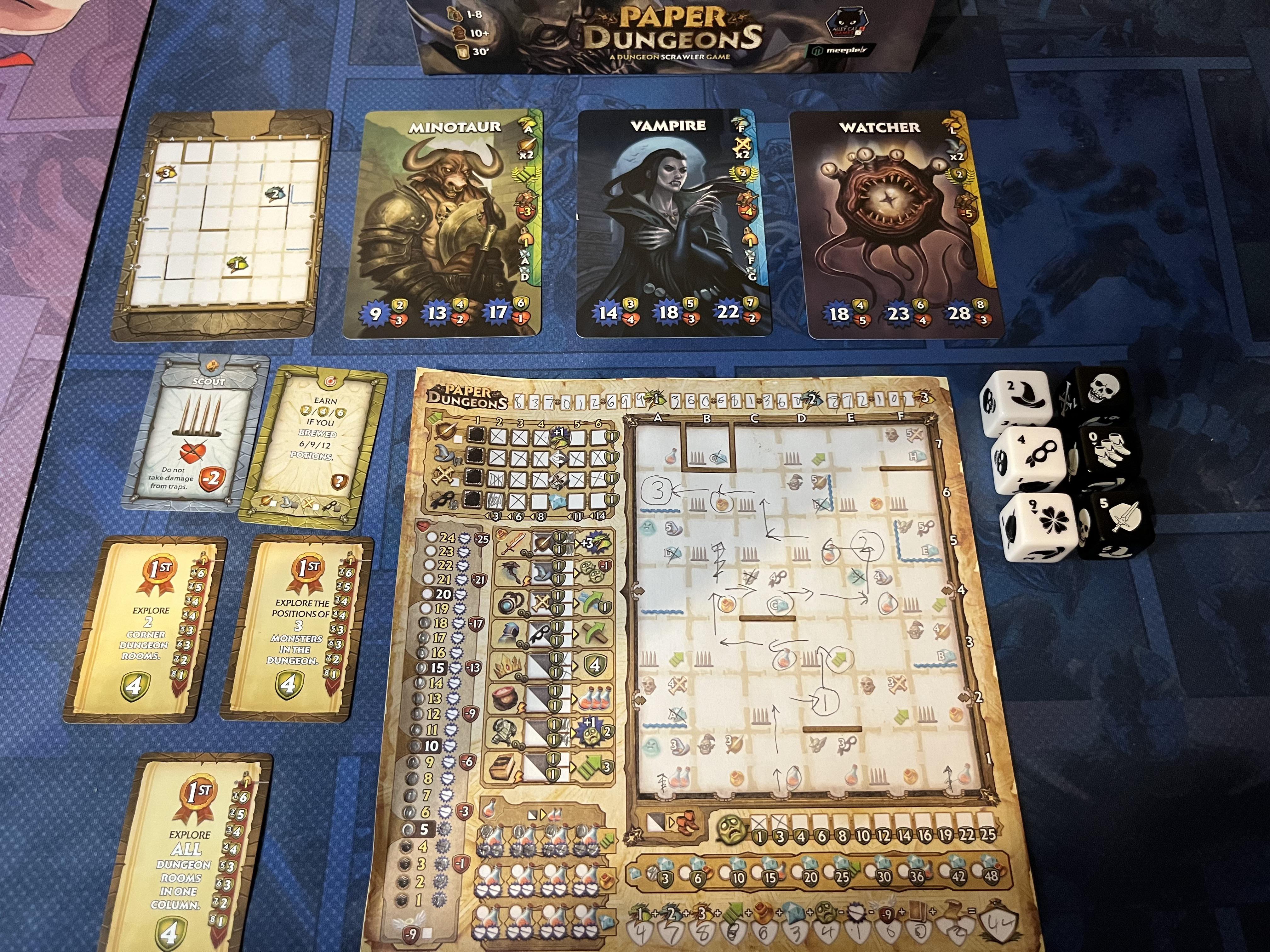 Paper Dungeons A Dungeon Scrawler Game r/soloboardgaming