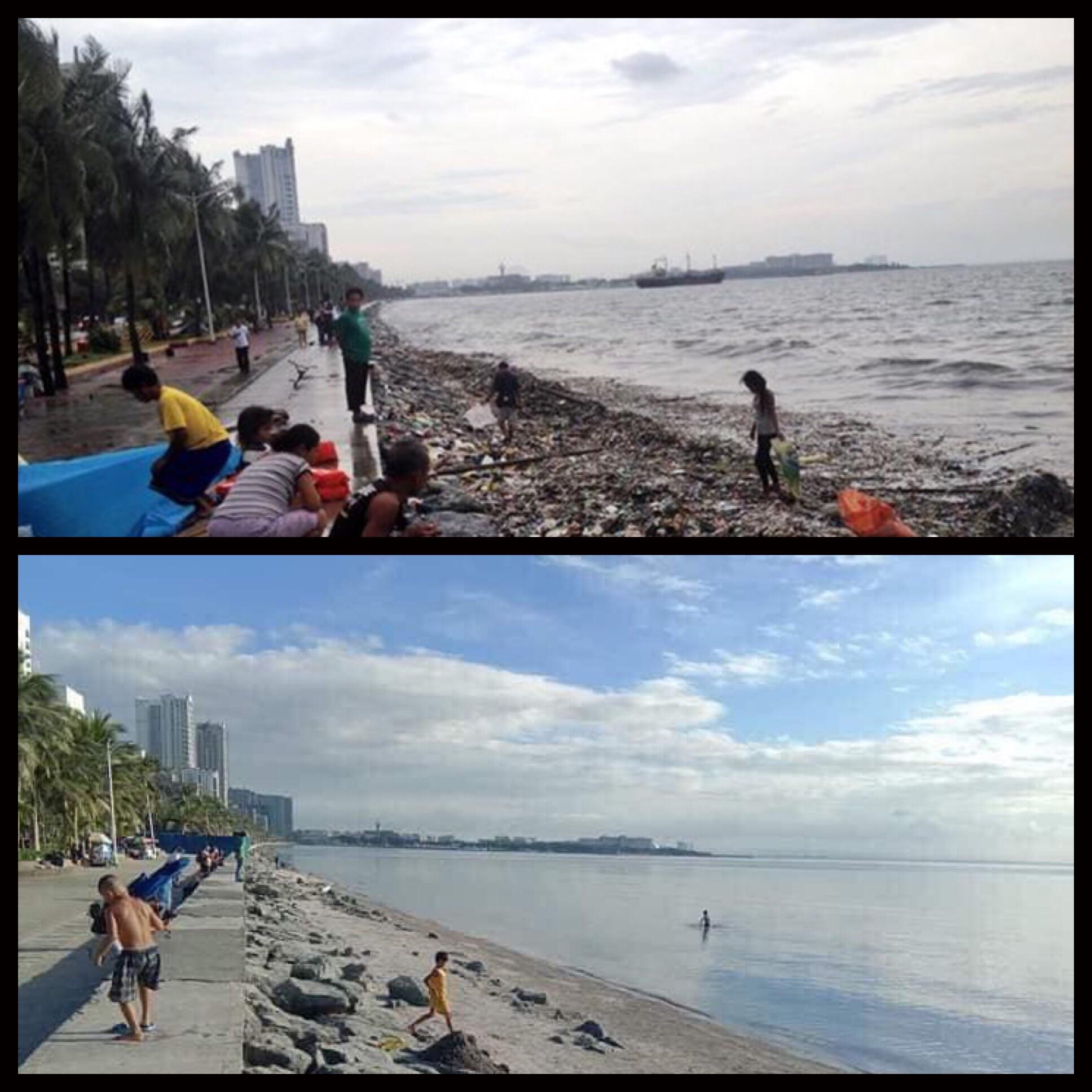 This is Manila Bay in Philippines before and now. I hope this trend