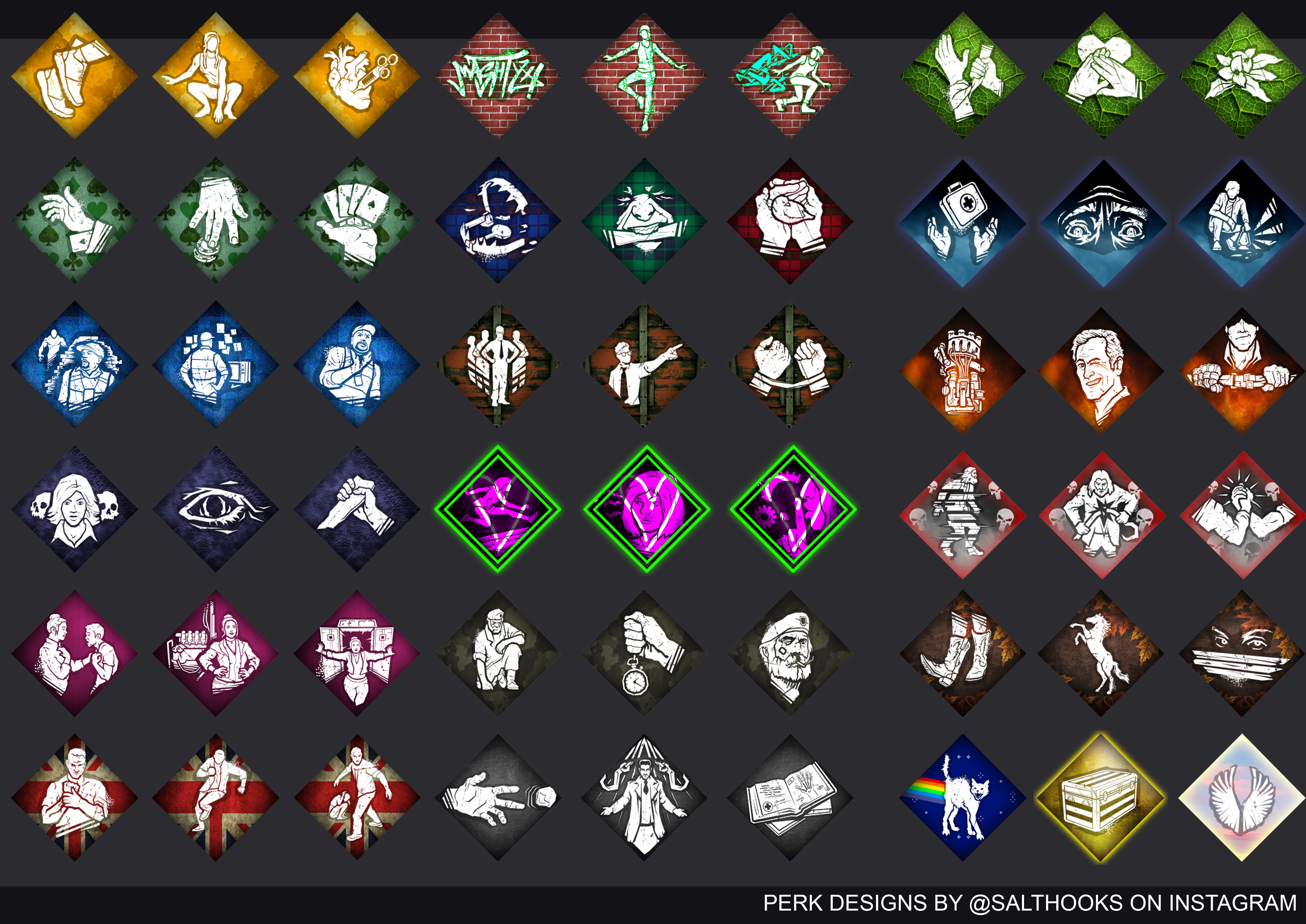 Finally made my own perk icons! (all survivor perks are done so far) deadbydaylight
