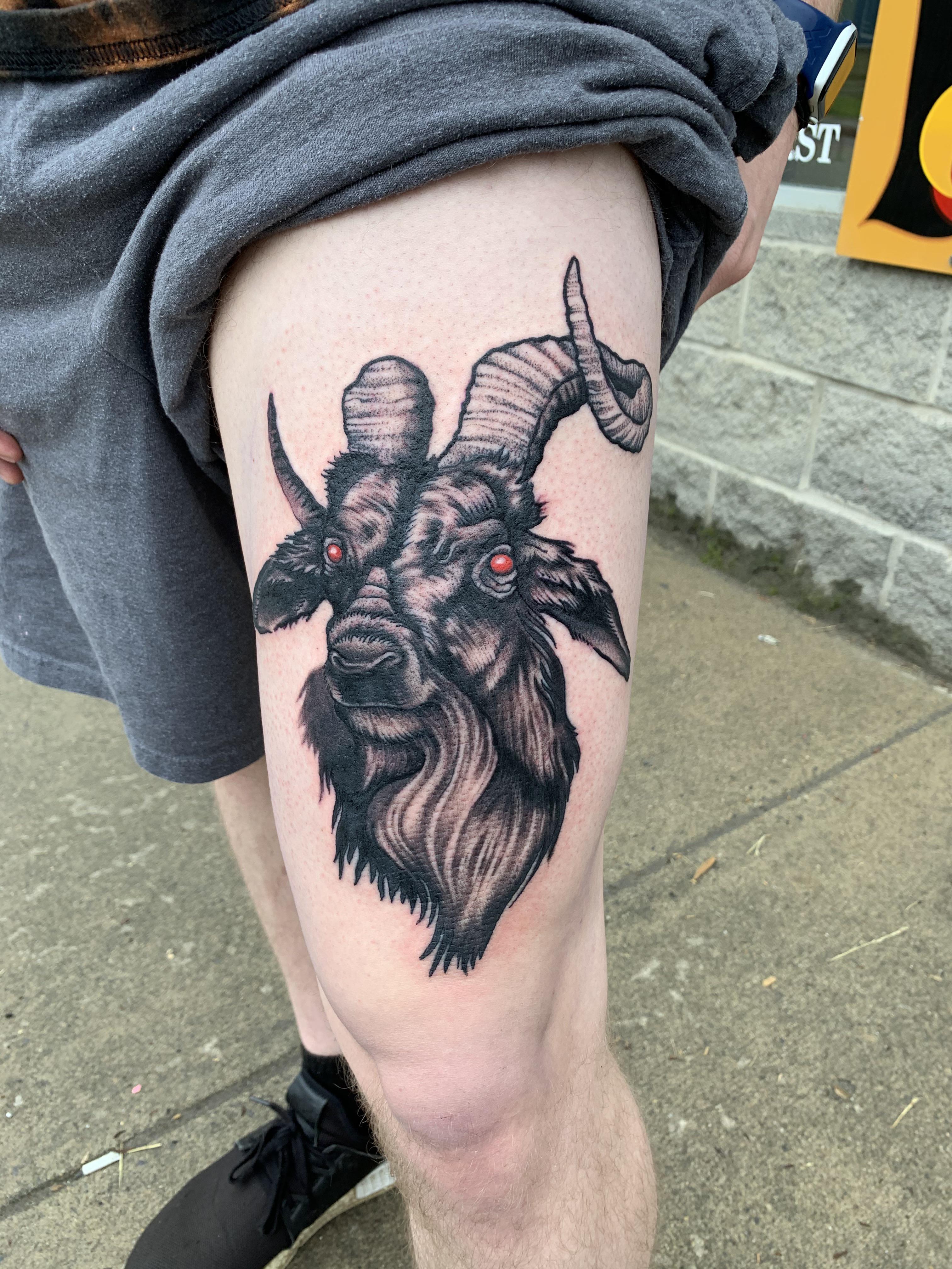 First tattoo! Inspiration from Slipknot’s ‘Iowa’ album artwork and