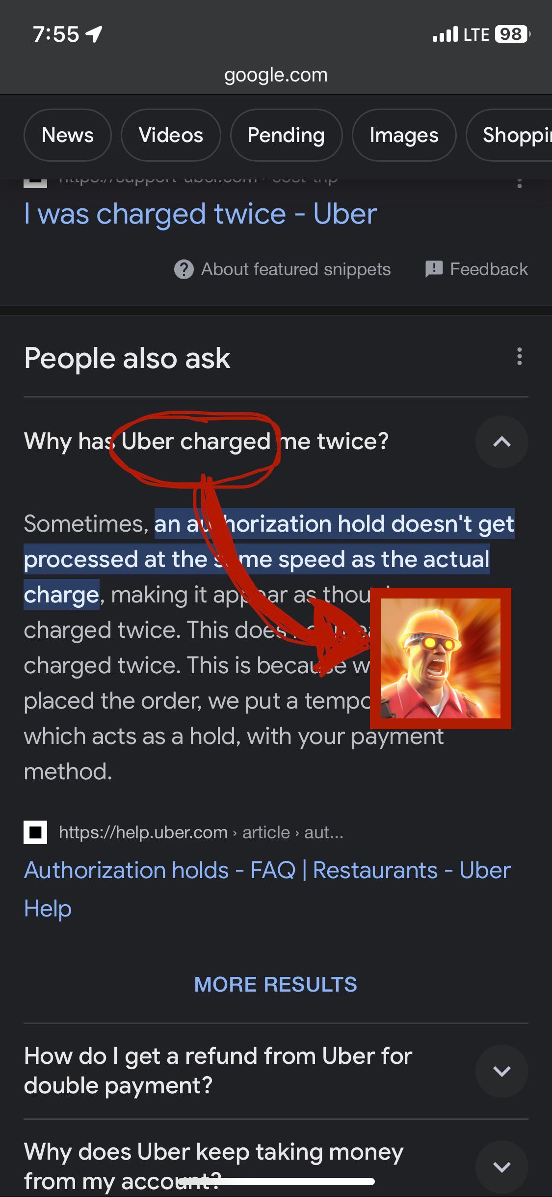Why has Uber charged me twice r/namesoundalikes