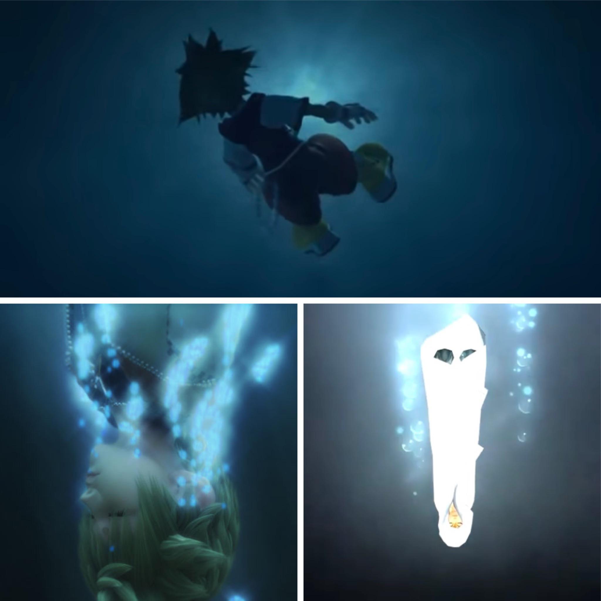 Is there an explanation to why Sora Roxas and Ventus were drowning in