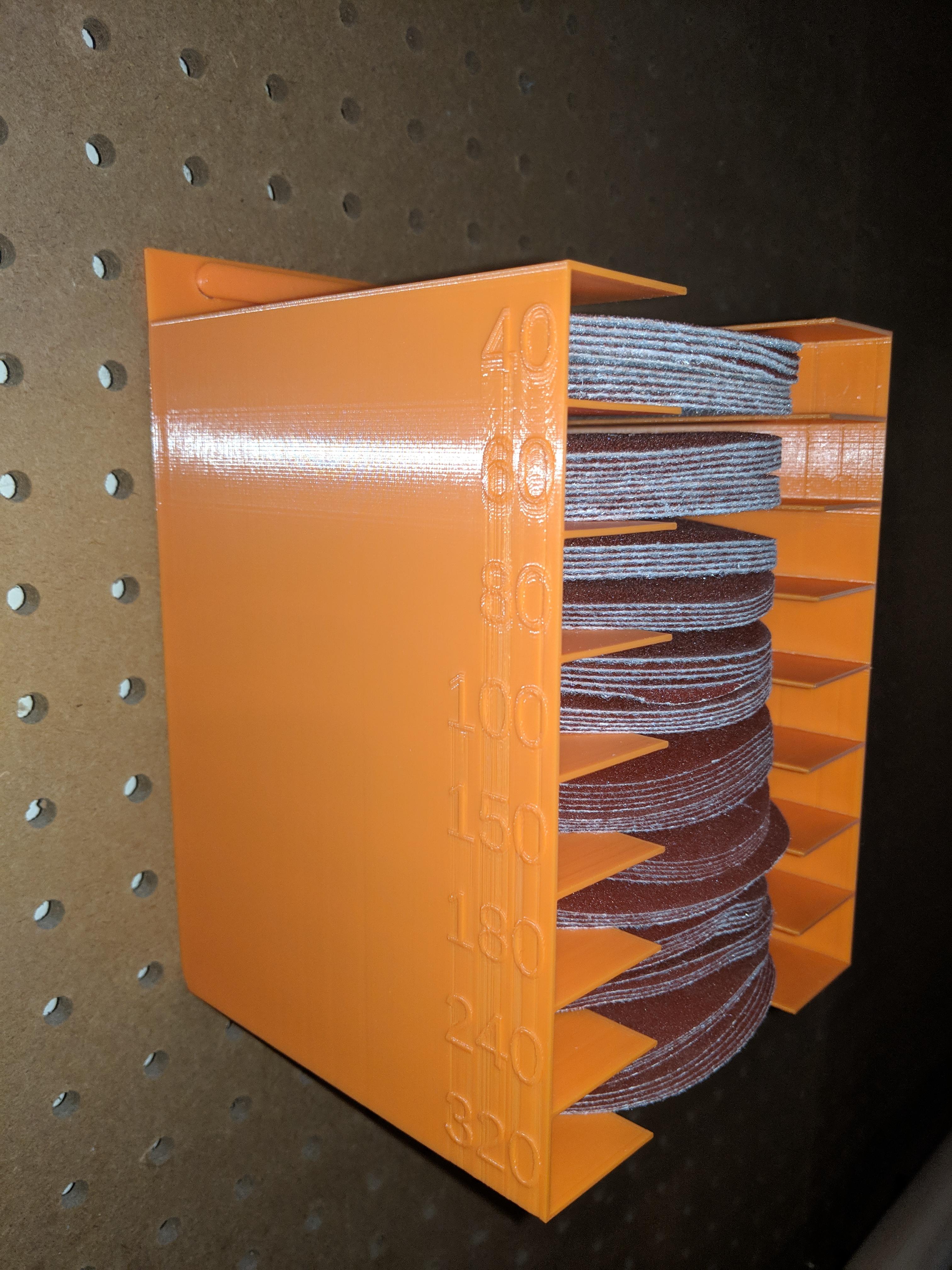 5" palm sander sand paper organizer by grit r/functionalprint