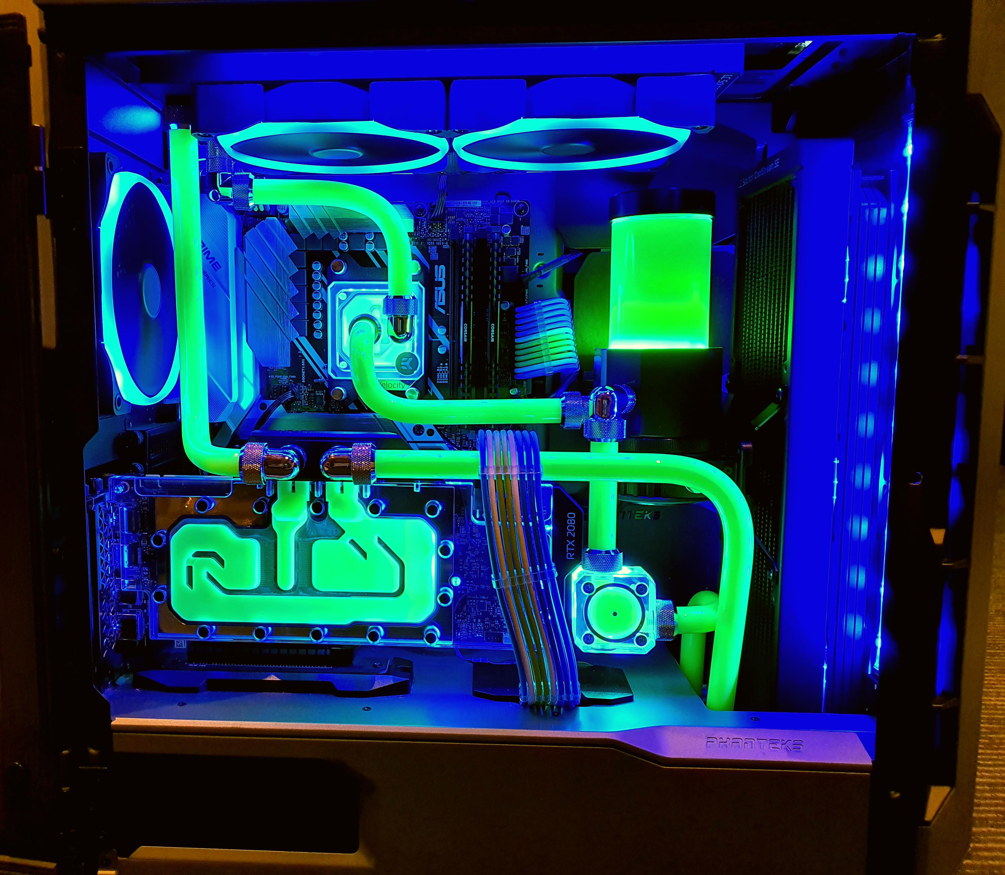 First Hard Tube Water Cooled Build R5 3700 RTX 2080 Super EK