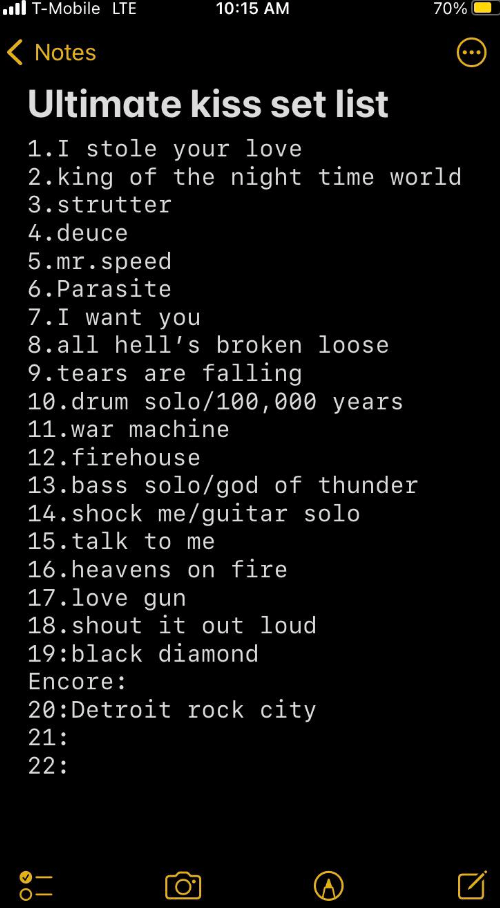 What happened to the KISS setlist? To my knowledge, u/Worth_Prune_3917