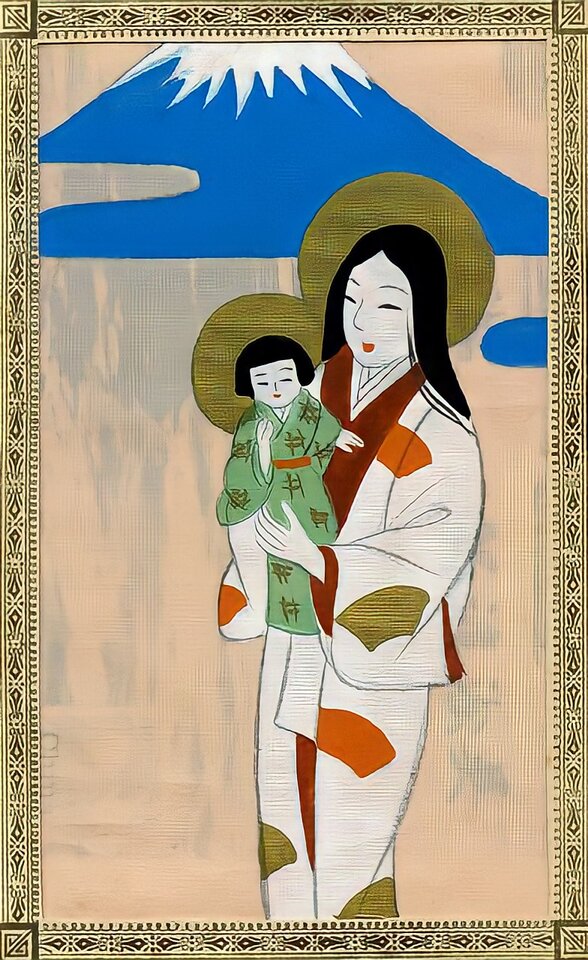 [FREE FRIDAY] Japanese art of Virgin Mary and Jesus r/Catholicism