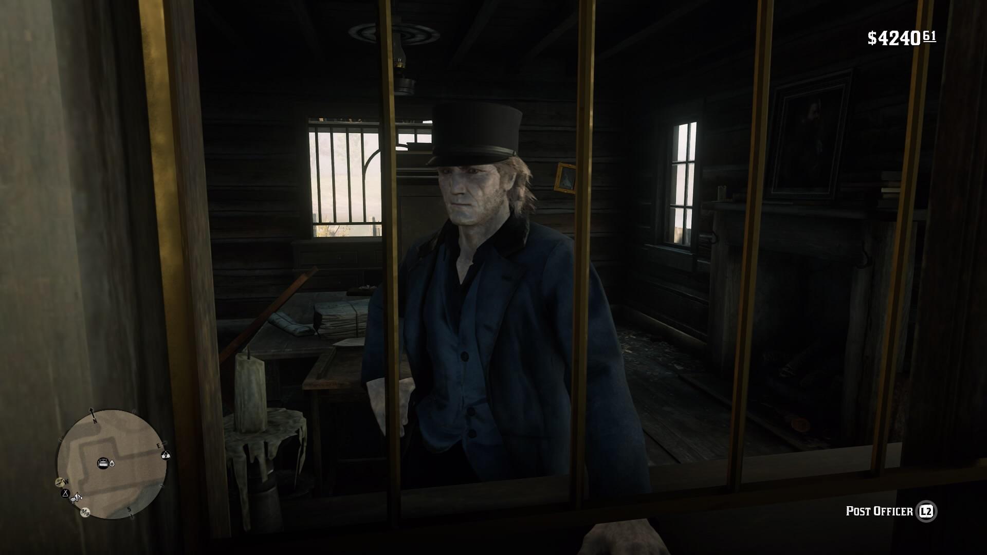 Post Office guy at Van Horn looks creepy r/reddeadredemption